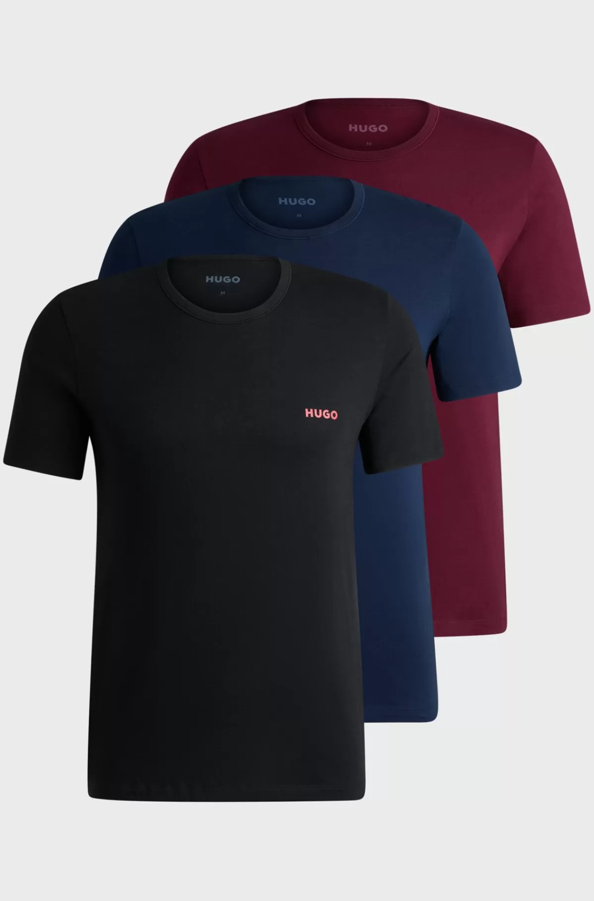HUGO BOSS Pakke Med Tre T-shirts-undertrøjer I Bomuld Med Logotryk Mønstret Hot