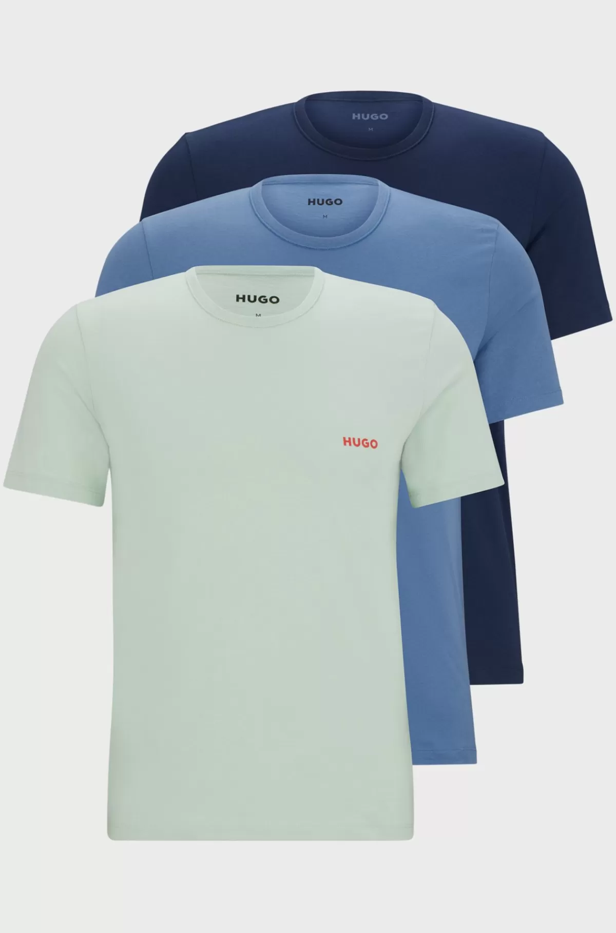 HUGO BOSS Pakke Med Tre T-shirts-undertrøjer I Bomuld Med Logotryk Lysegrøn New