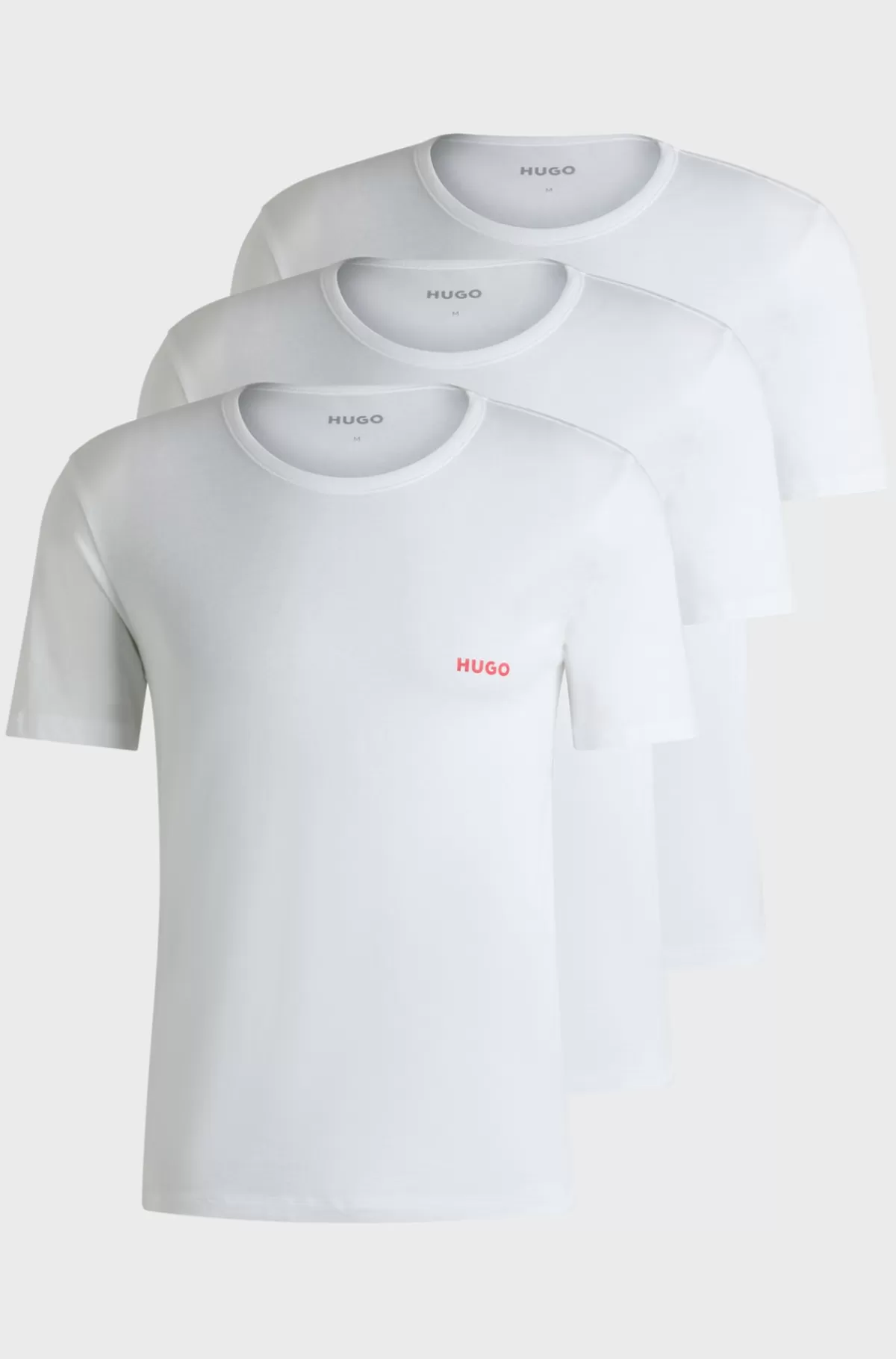 HUGO BOSS Pakke Med Tre Undertøjs-T-shirts I Bomuld Med Logoprint Hvid Outlet