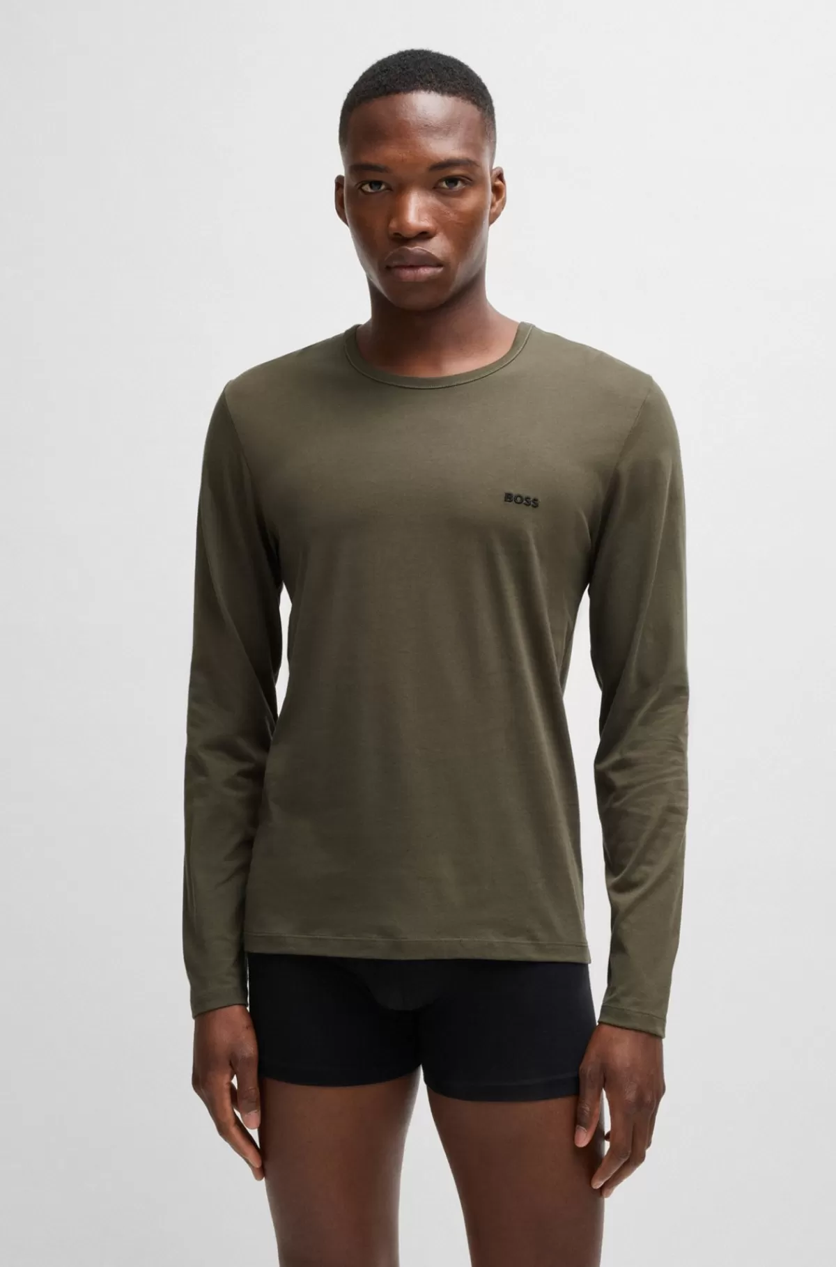 HUGO BOSS Pakke Med Tre Undertrøje-T-shirts I Bomuld Og Med Logo Sort/mørkegrøn/mørkeblå Cheap
