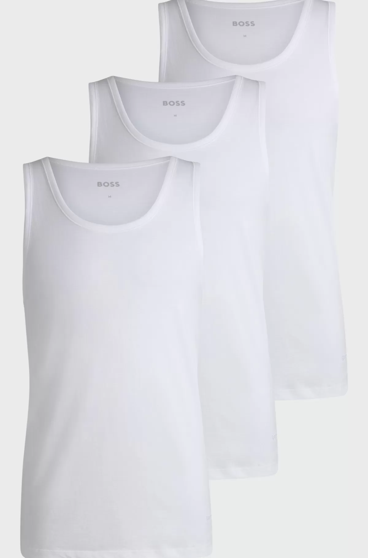 HUGO BOSS Pakke Med Tre Undertrøjeveste I Bomuld Med Broderede Logoer Hvid Store