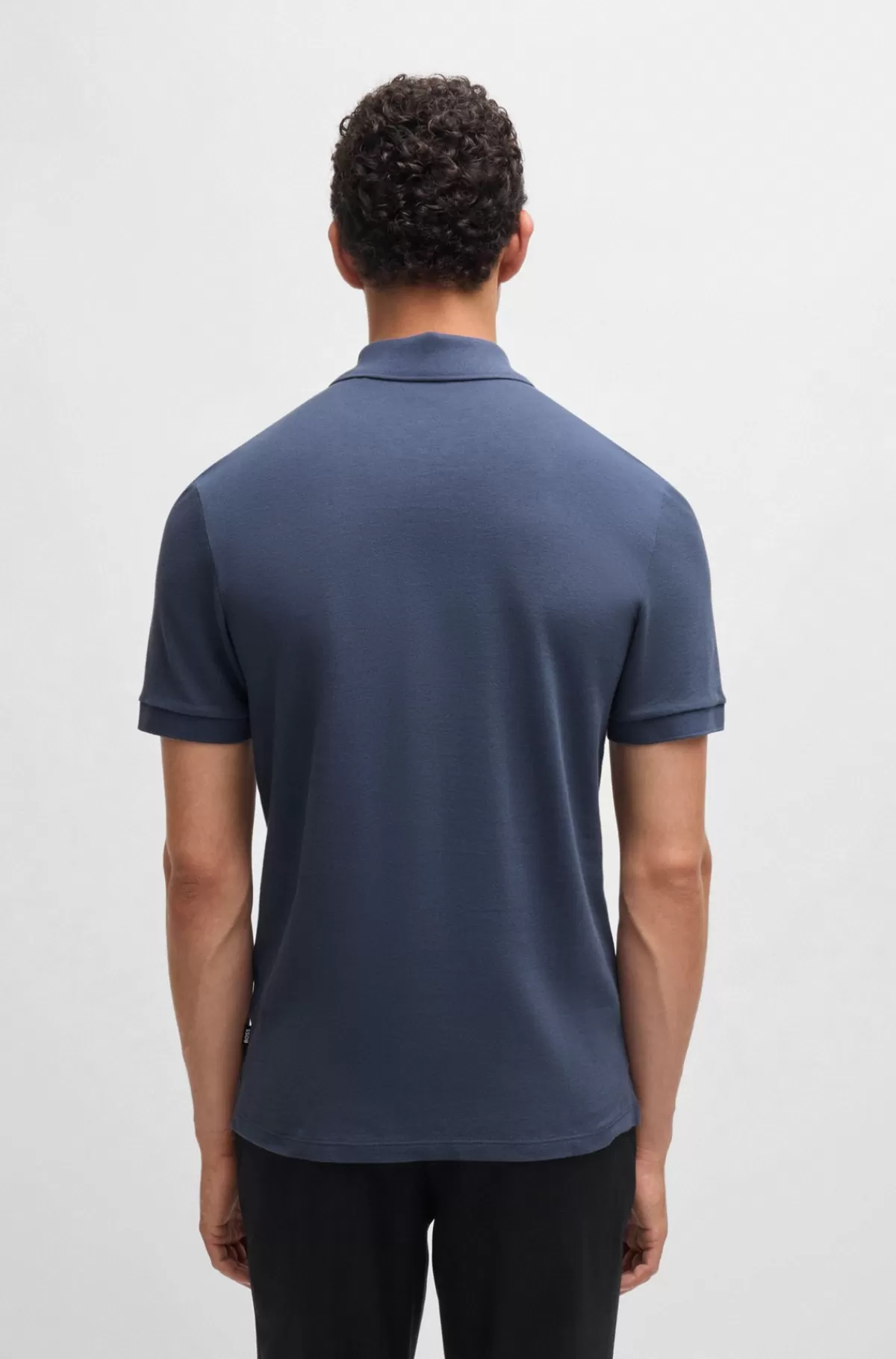 HUGO BOSS Pallas Poloshirt Med Regular Fit I Bomuld Med Broderet Logo Blå Best