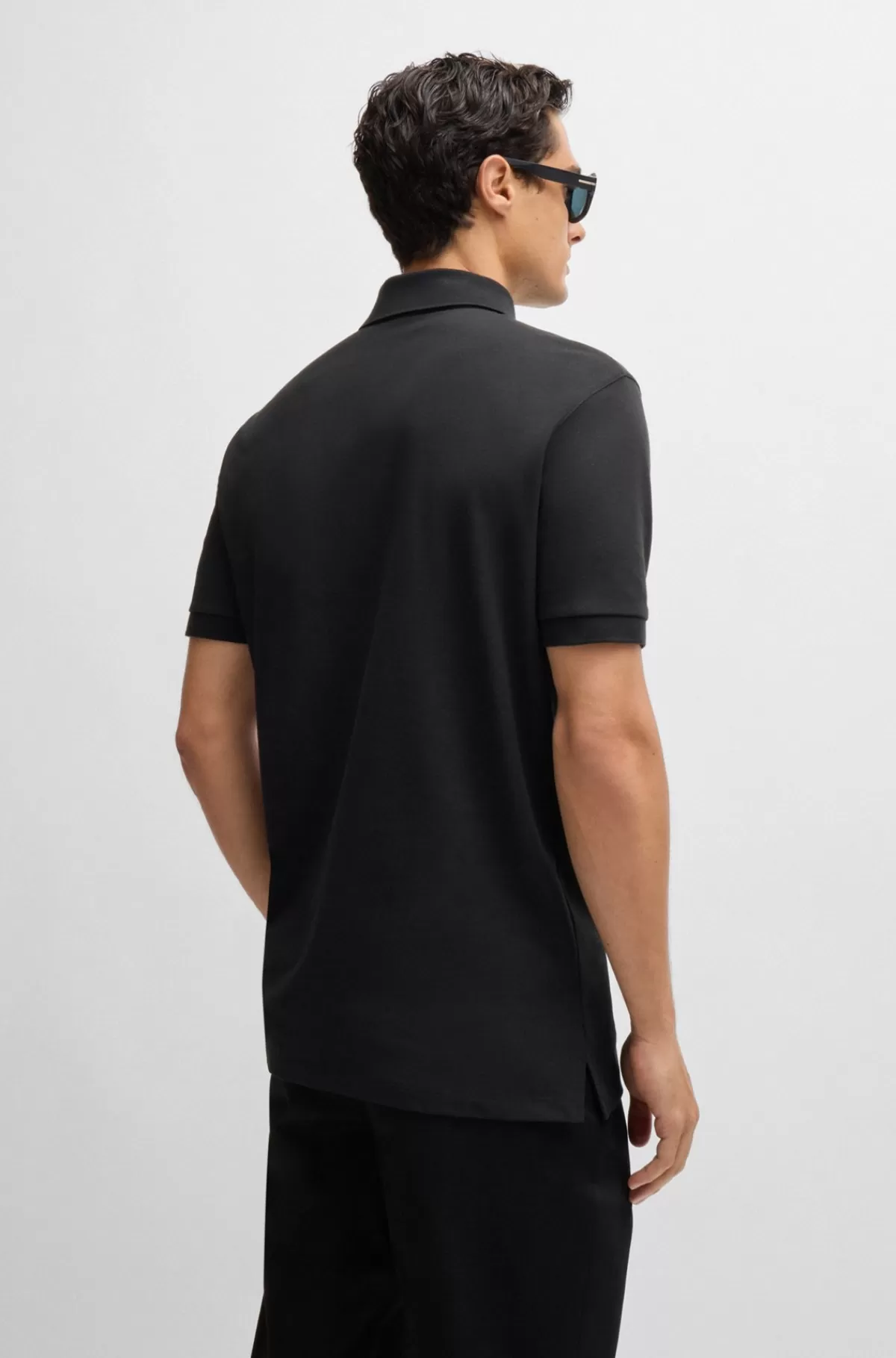HUGO BOSS Pallas Poloshirt Med Regular Fit I Bomuld Med Broderet Logo Sort Fashion