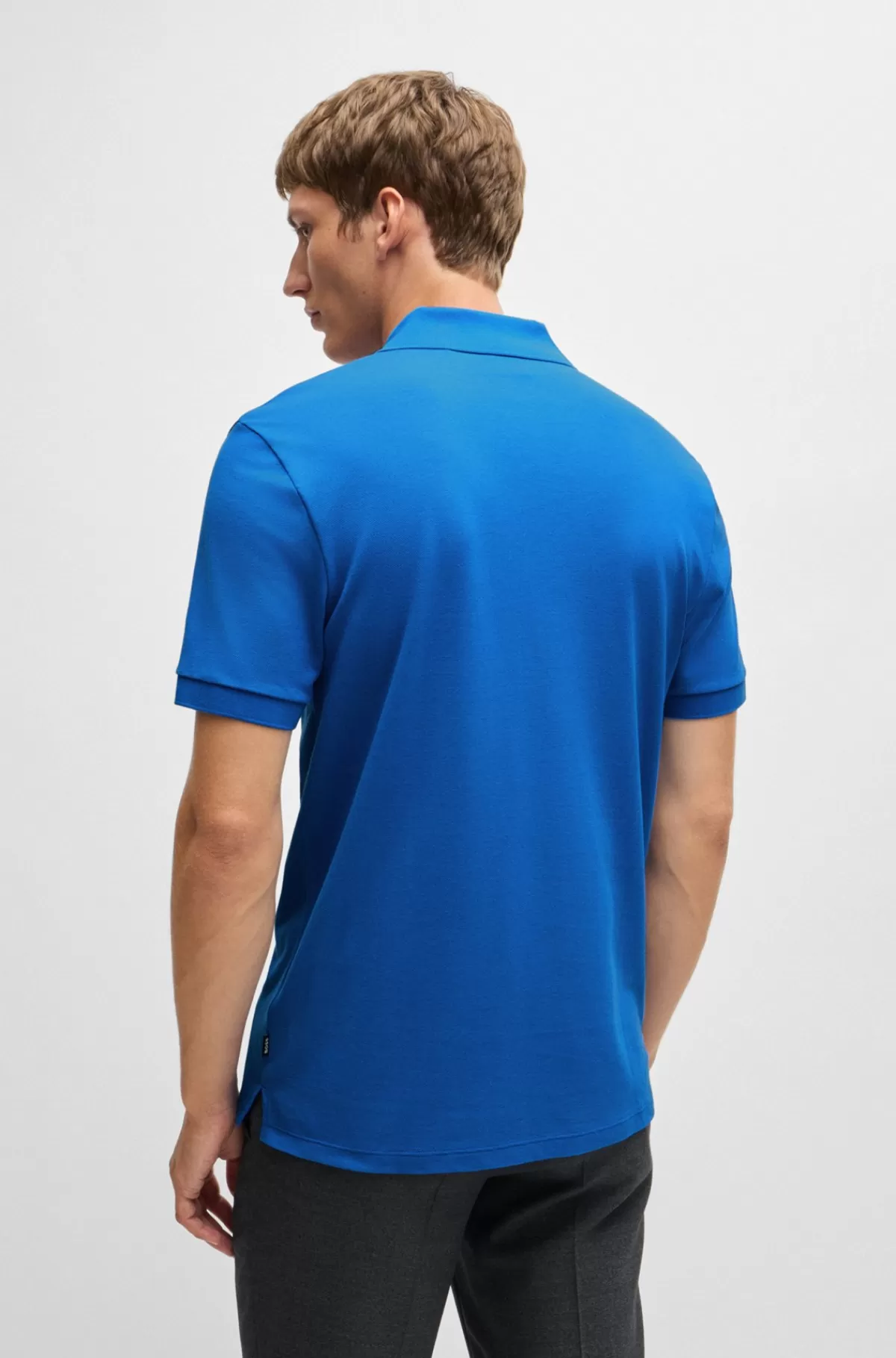 HUGO BOSS Pallas Poloshirt Med Regular Fit I Bomuld Med Broderet Logo Blå Hot