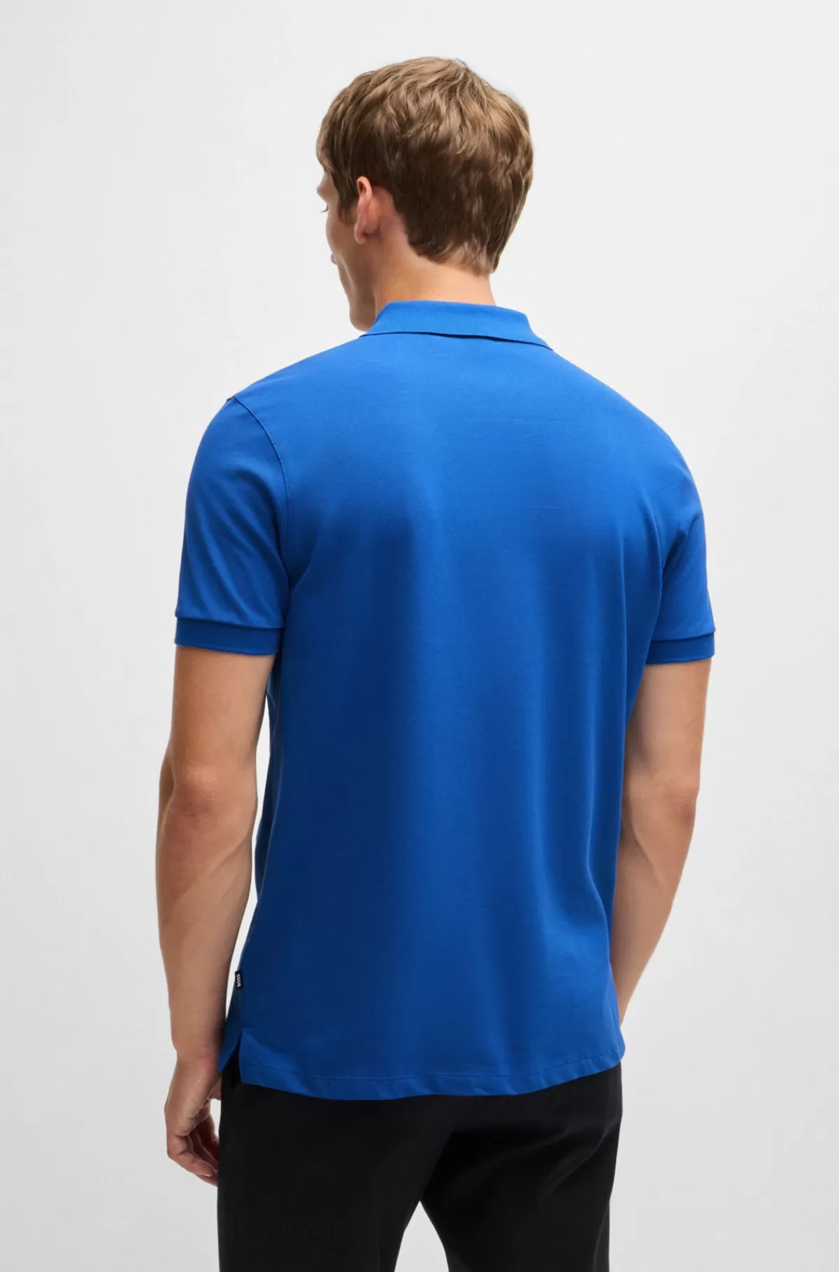 HUGO BOSS Pallas Poloshirt Med Regular Fit I Bomuld Med Broderet Logo Blå Cheap