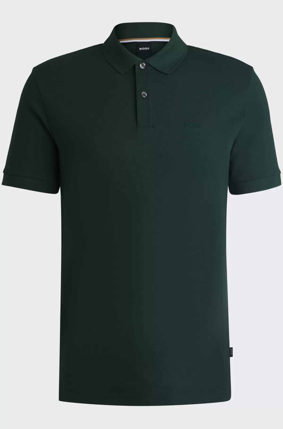 HUGO BOSS Pallas Poloshirt Med Regular Fit I Bomuld Med Broderet Logo Mørkegrøn Cheap