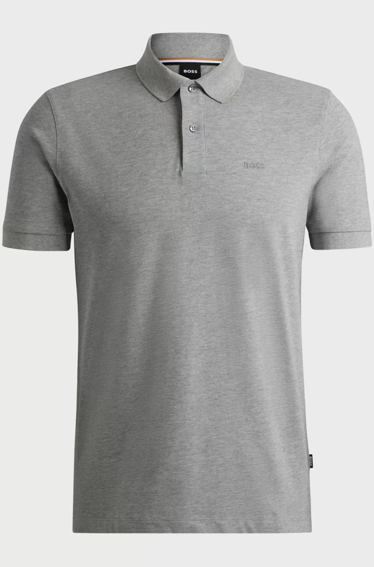 HUGO BOSS Pallas Poloshirt Med Regular Fit I Bomuld Med Broderet Logo Grå Discount