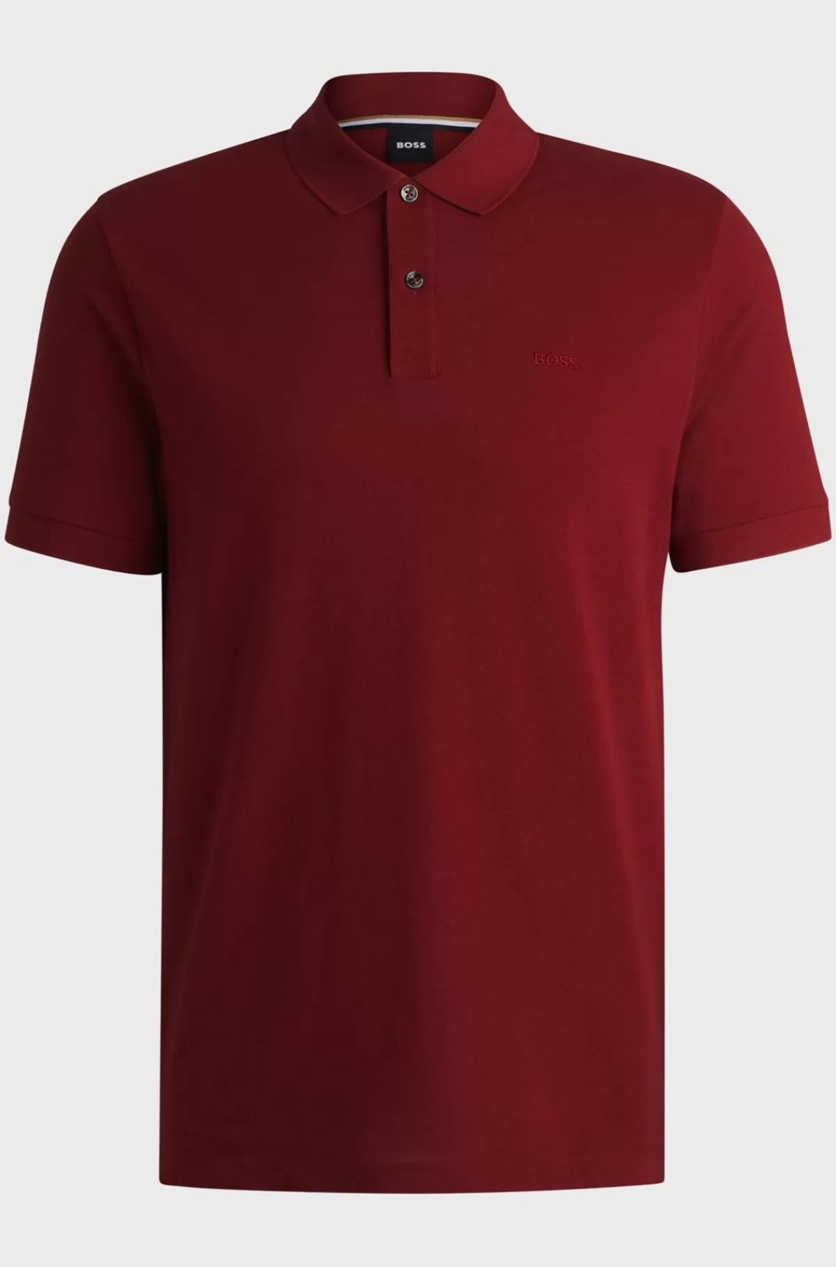 HUGO BOSS Pallas Poloshirt Med Regular Fit I Bomuld Med Broderet Logo Mørkerød Discount