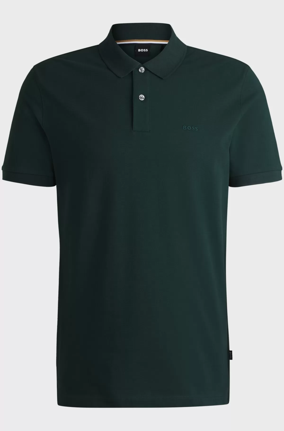 HUGO BOSS Pallas Poloshirt Med Regular Fit I Bomuld Med Broderet Logo Mørkegrøn Cheap