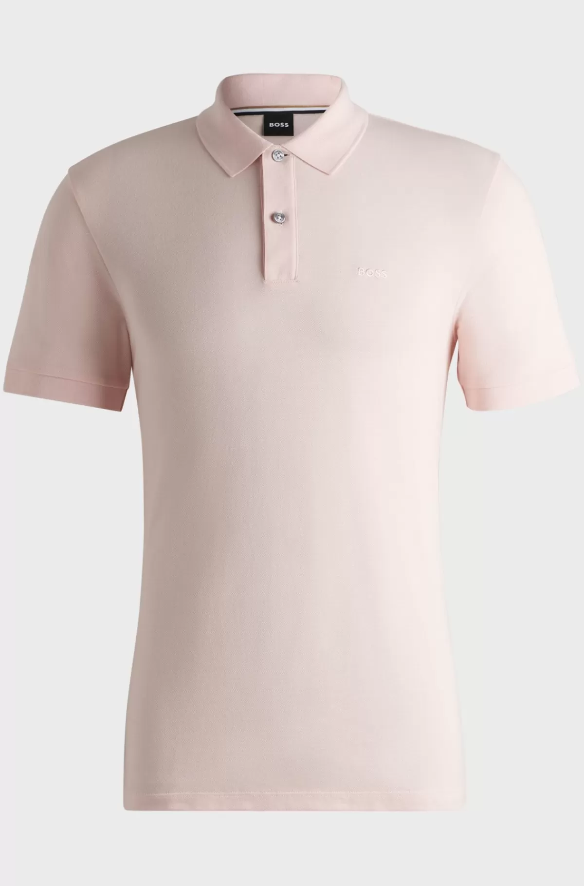 HUGO BOSS Pallas Poloshirt Med Regular Fit I Bomuld Med Broderet Logo Lys pink Fashion
