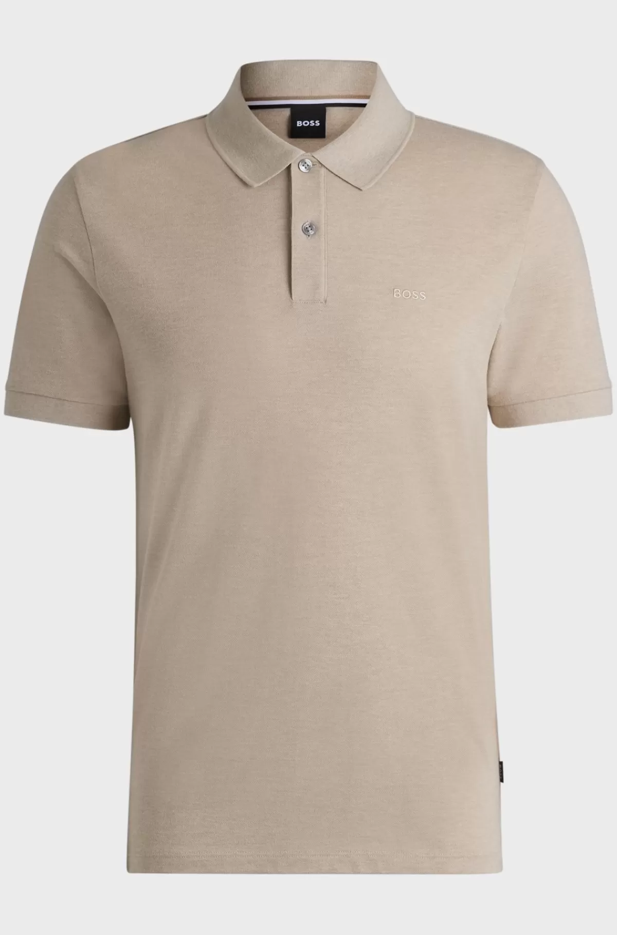 HUGO BOSS Pallas Poloshirt Med Regular Fit I Bomuld Med Broderet Logo Lys beige Clearance