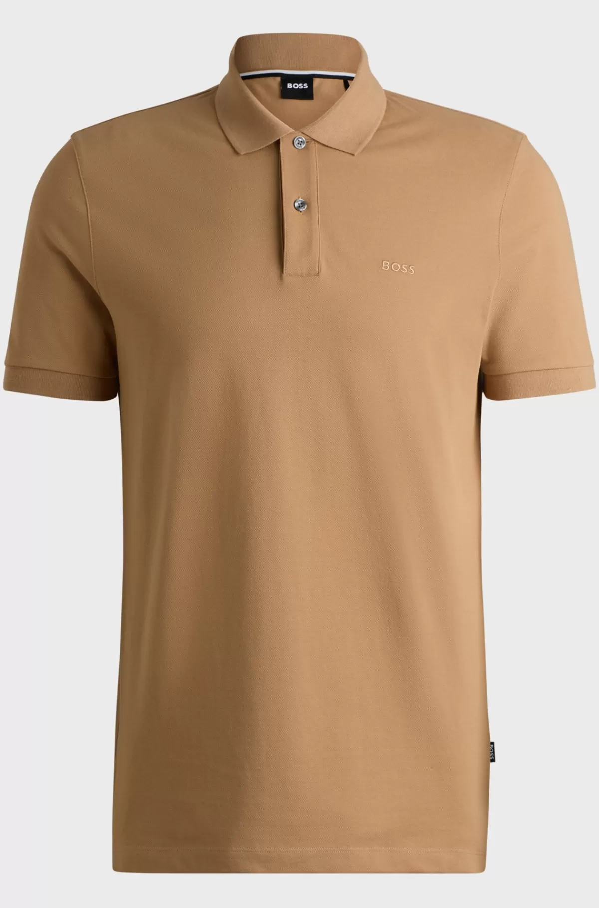 HUGO BOSS Pallas Poloshirt Med Regular Fit I Bomuld Med Broderet Logo Beige Store