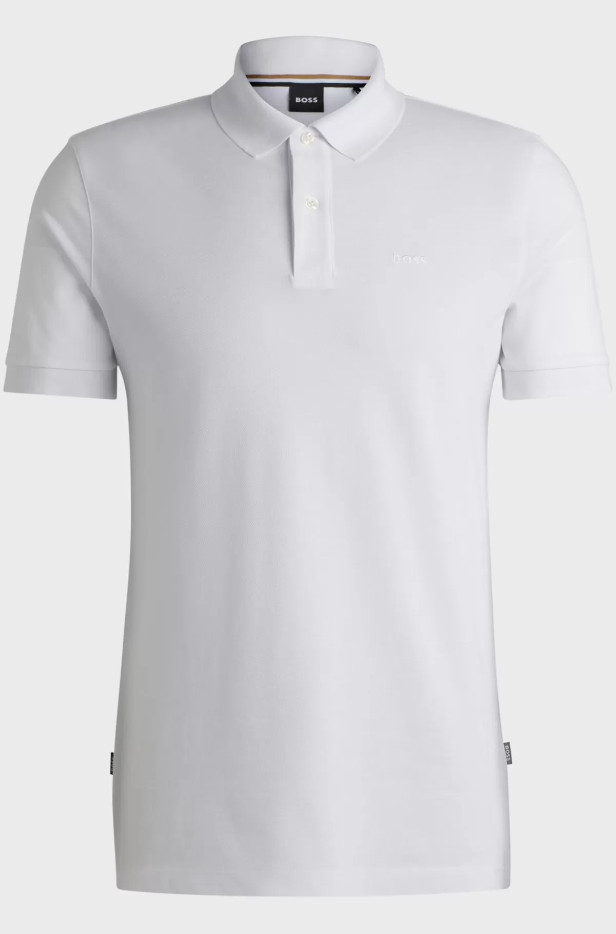 HUGO BOSS Pallas Poloshirt Med Regular Fit I Bomuld Med Broderet Logo Hvid Fashion
