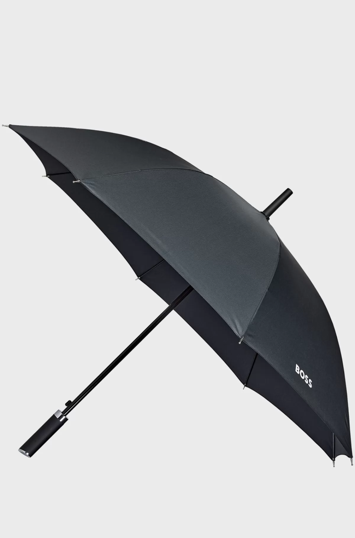 HUGO BOSS Paraply Med Gittermønster Og Logohåndtag Sort Shop