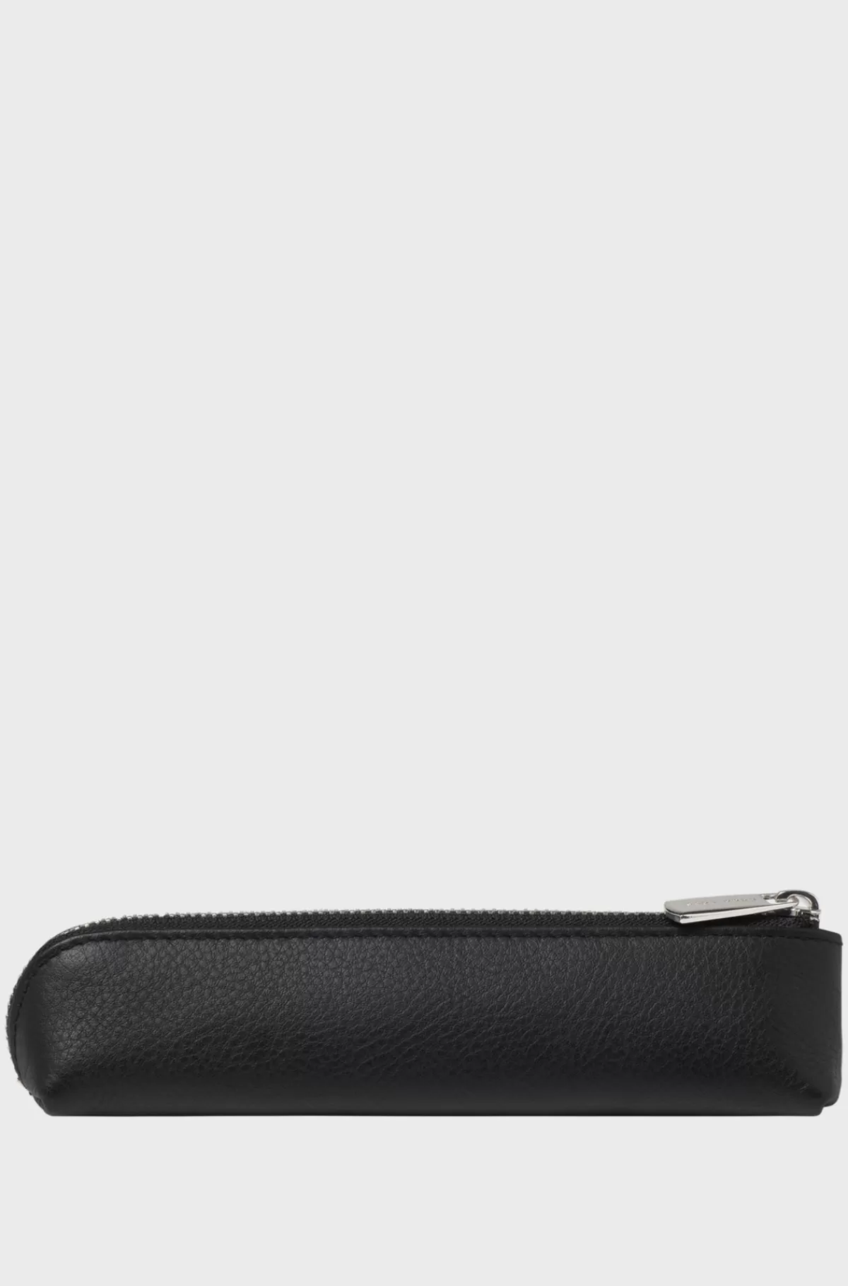 HUGO BOSS Penetui I kornet Læder Med Logo I Sølvnuancer Sort Fashion