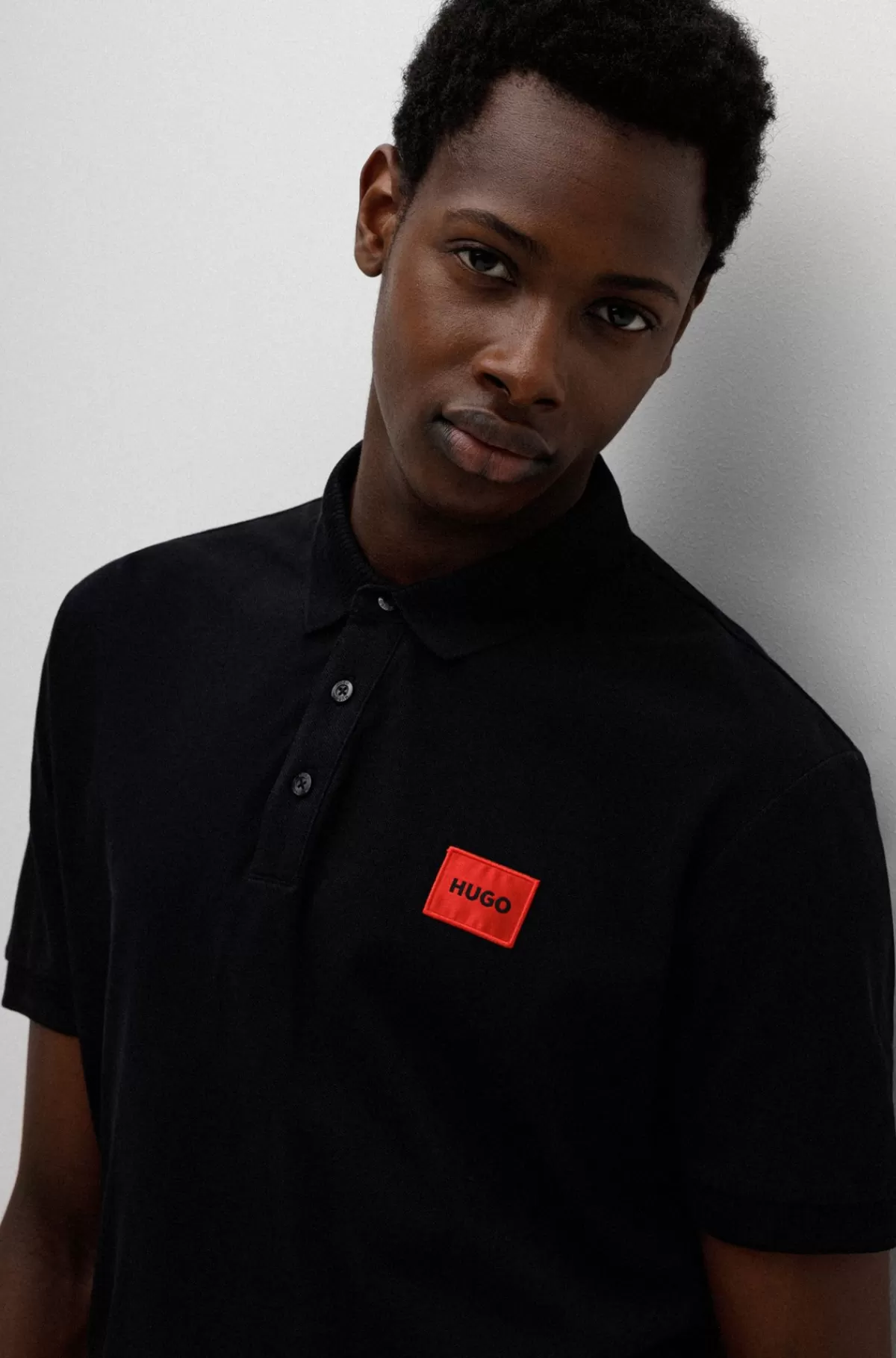 HUGO BOSS Poloshirt I Bomuldspiqué Med Slim Fit Og Logomærke Sort Sale