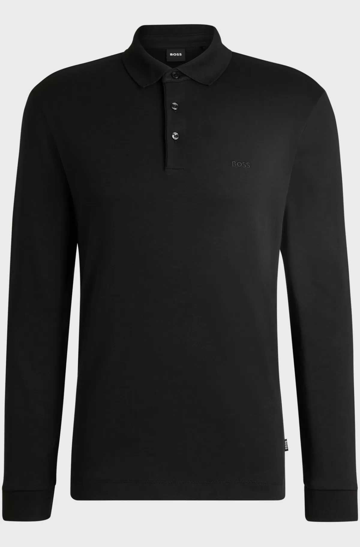 HUGO BOSS Poloshirt I Interlock-bomuld Med Broderet Logo Sort Fashion