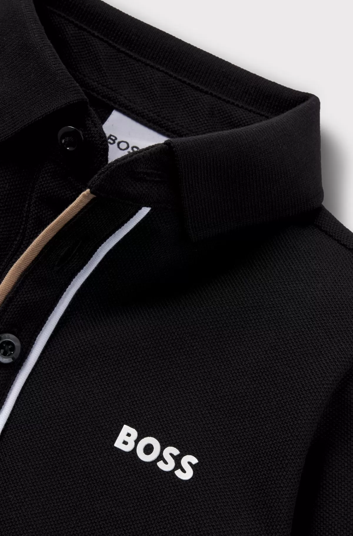 HUGO BOSS Poloshirt Med Lange ærmer Og Stribet Skjult Stolpe Til Børn Sort Clearance