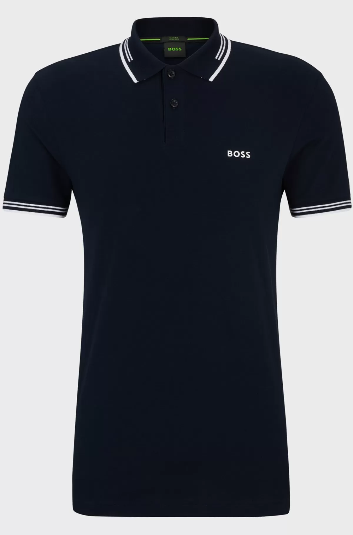 HUGO BOSS Poloshirt Med Slim Fit I Bomuld Med Stræk Og Branding Mørkeblå Best