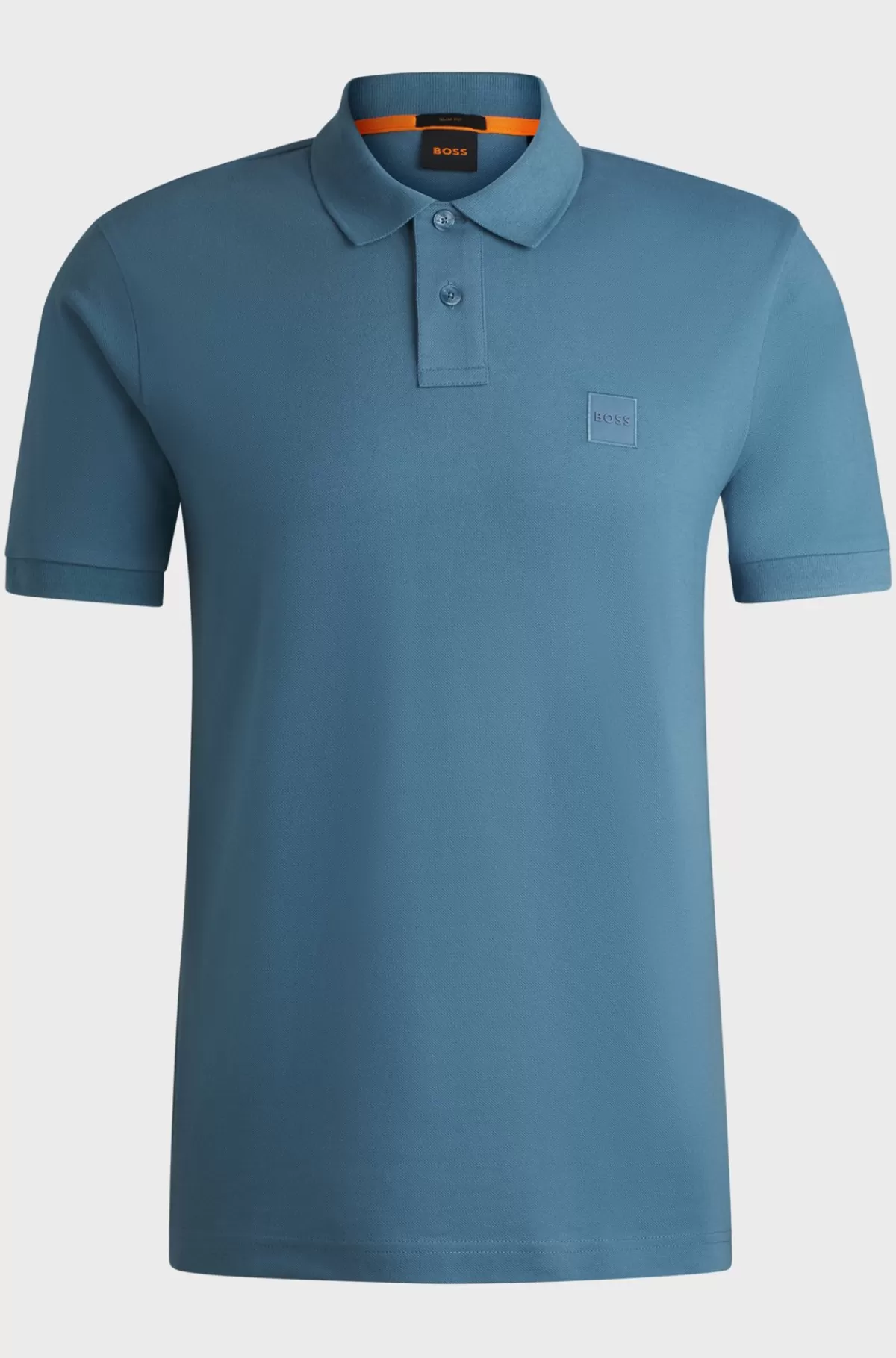 HUGO BOSS Poloshirt Med Slim Fit I Bomuld Med Stræk Og Logomærke Lyseblå Fashion