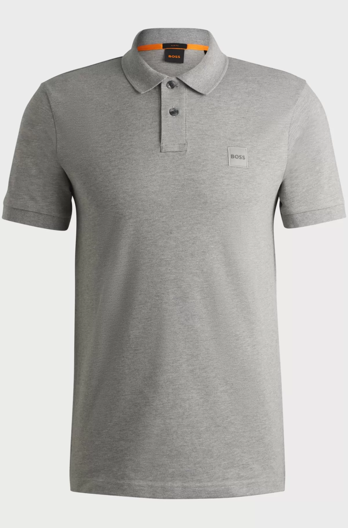 HUGO BOSS Poloshirt Med Slim Fit I Bomuld Med Stræk Og Logomærke Lysegrå Online