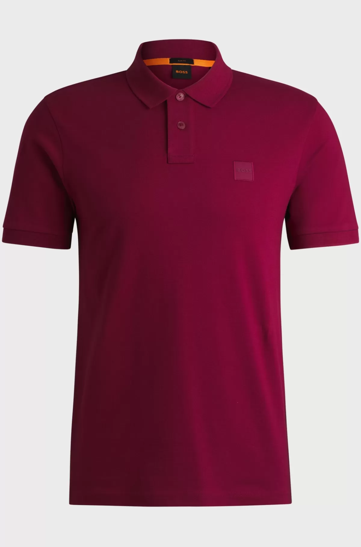 HUGO BOSS Poloshirt Med Slim Fit I Bomuld Med Stræk Og Logomærke Mørkerød Store