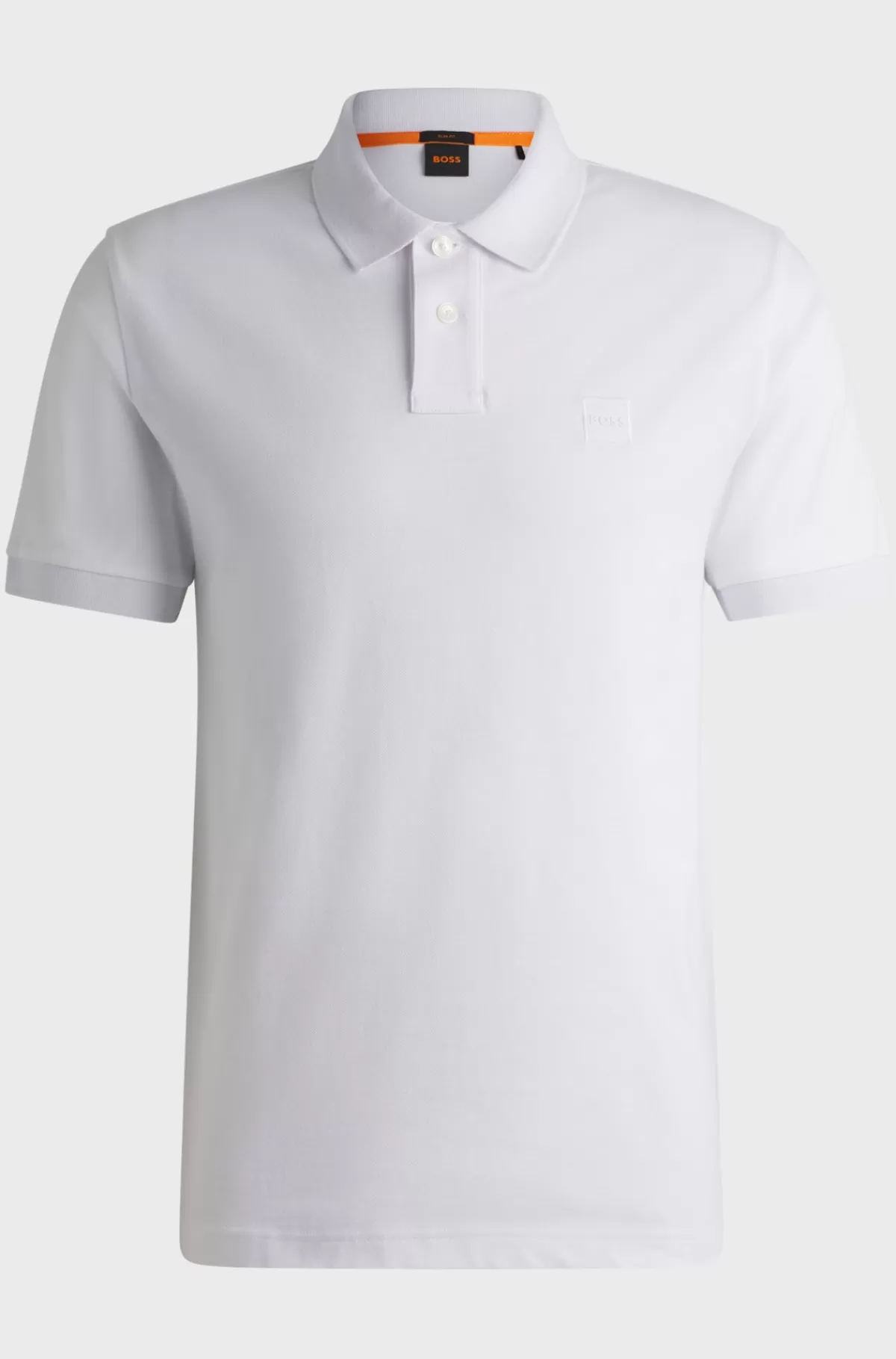 HUGO BOSS Poloshirt Med Slim Fit I Bomuld Med Stræk Og Logomærke Hvid Cheap
