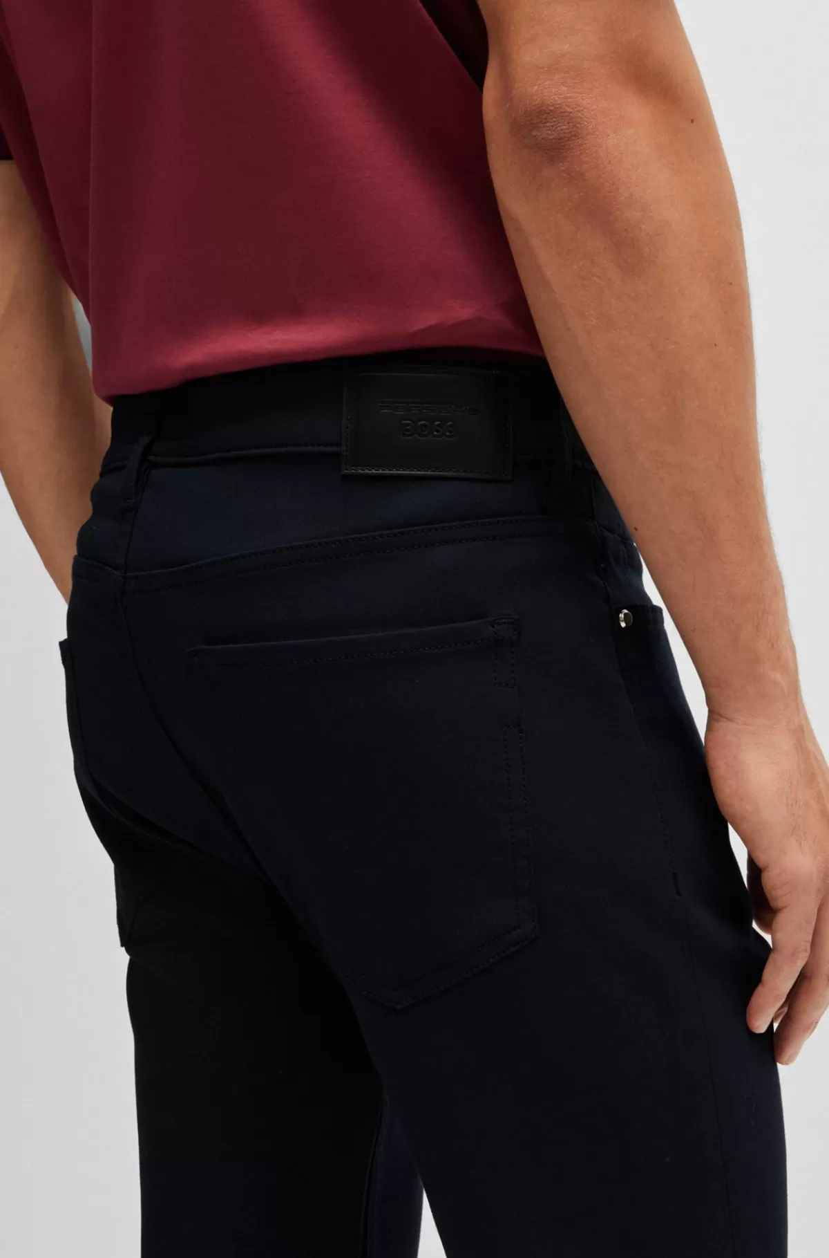 HUGO BOSS Porsche X BOSS Jeans Med Tapered Fit I Performance-denim Mørkeblå Online