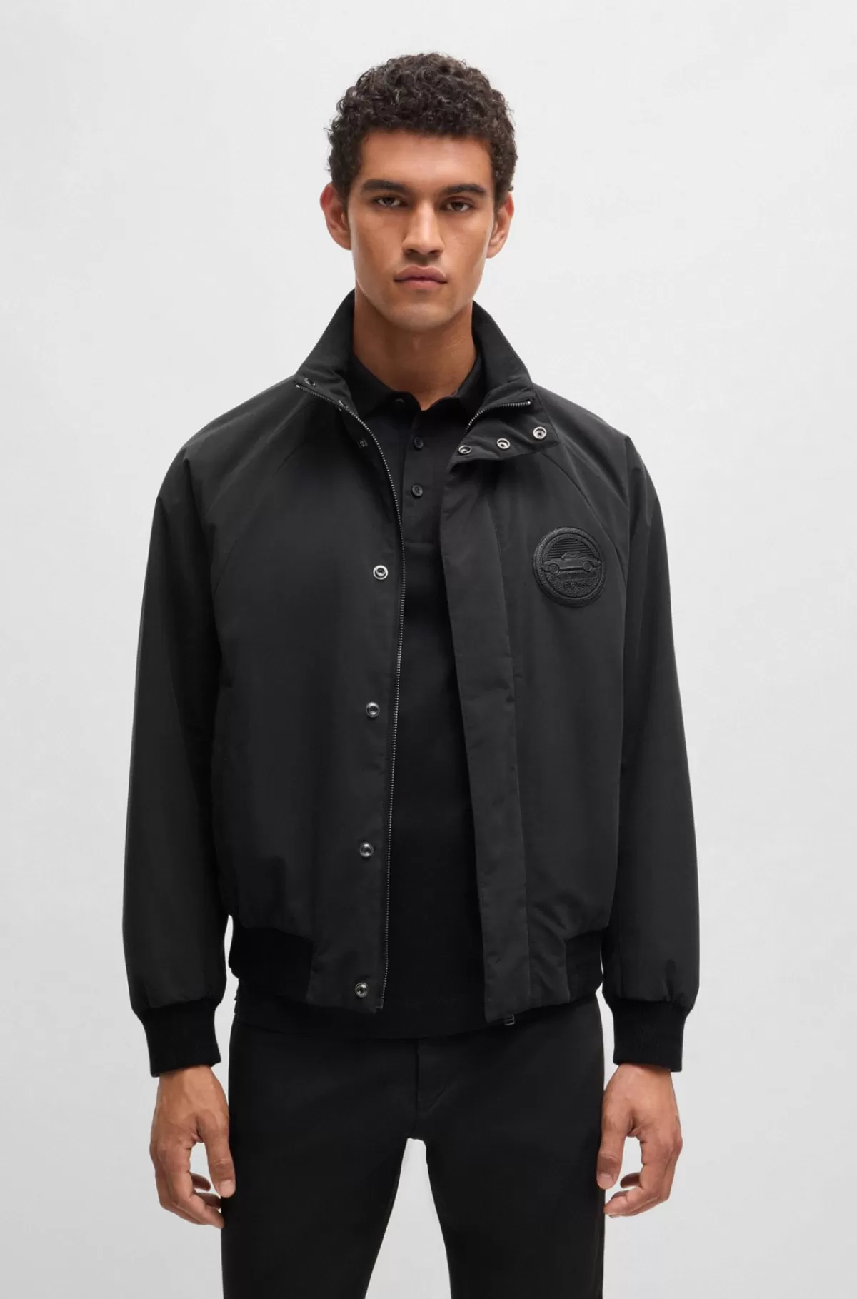 HUGO BOSS Porsche X BOSS Vandskyende Jakke Med Særlig Branding Sort Cheap