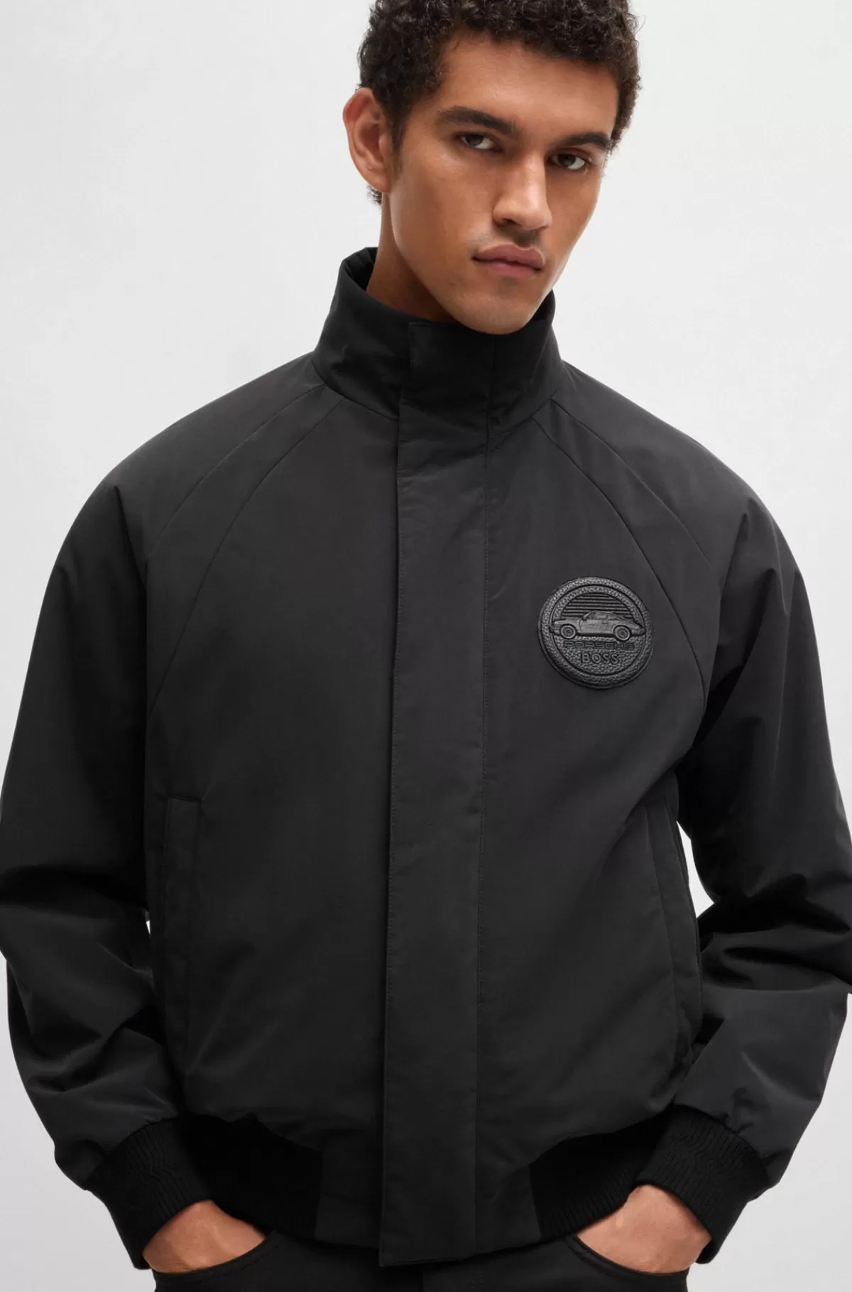 HUGO BOSS Porsche X BOSS Vandskyende Jakke Med Særlig Branding Sort Cheap