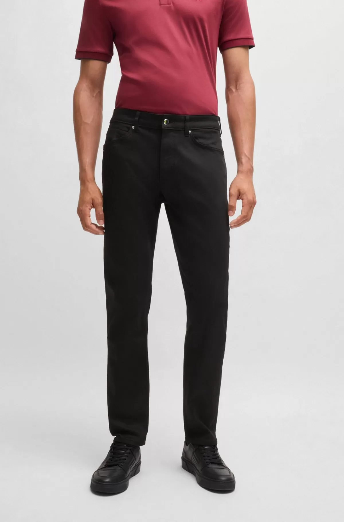 HUGO BOSS Porsche X BOSS-jeans I Performance-denim Med Tapered Fit Sort Discount