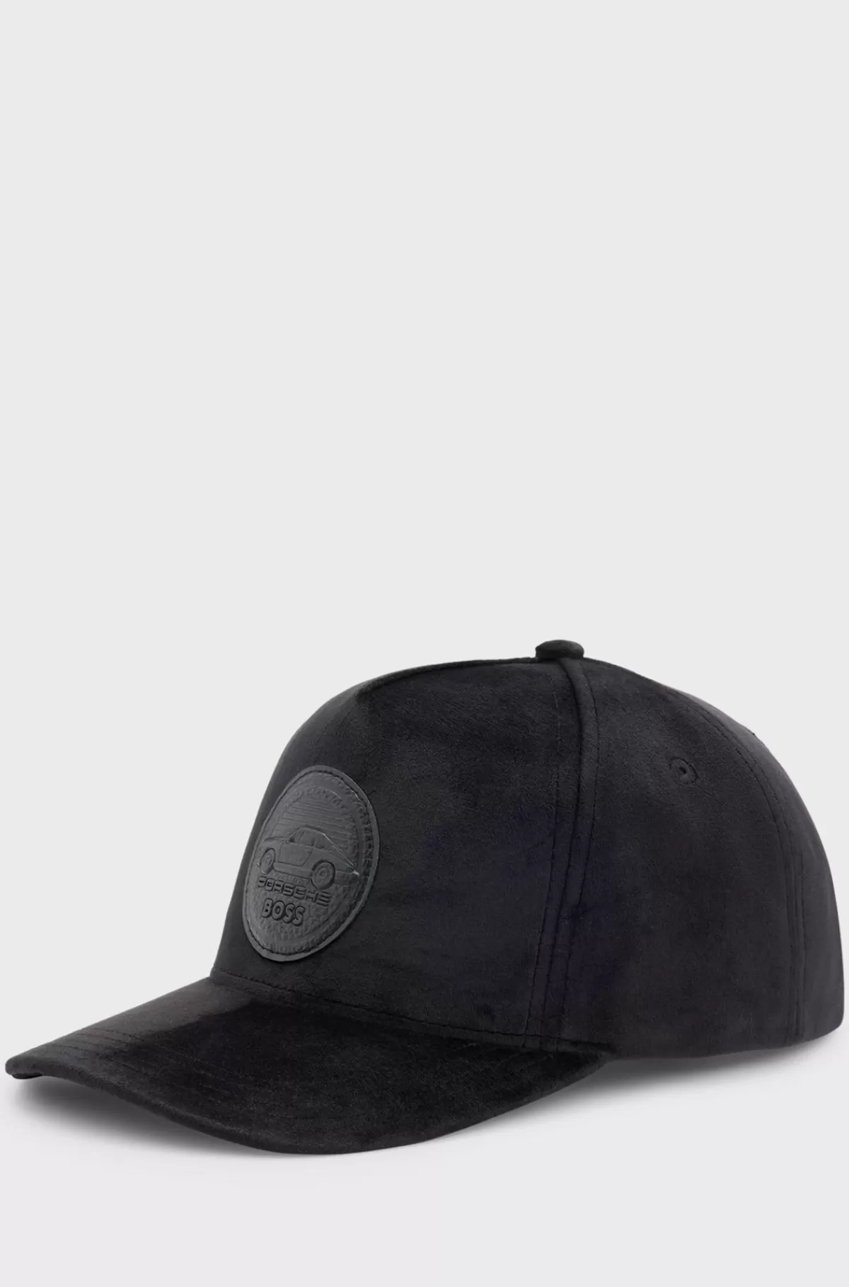 HUGO BOSS Porsche X BOSS-kasket I Fløjl Med Særligt Brandet Mærke Sort Flash Sale