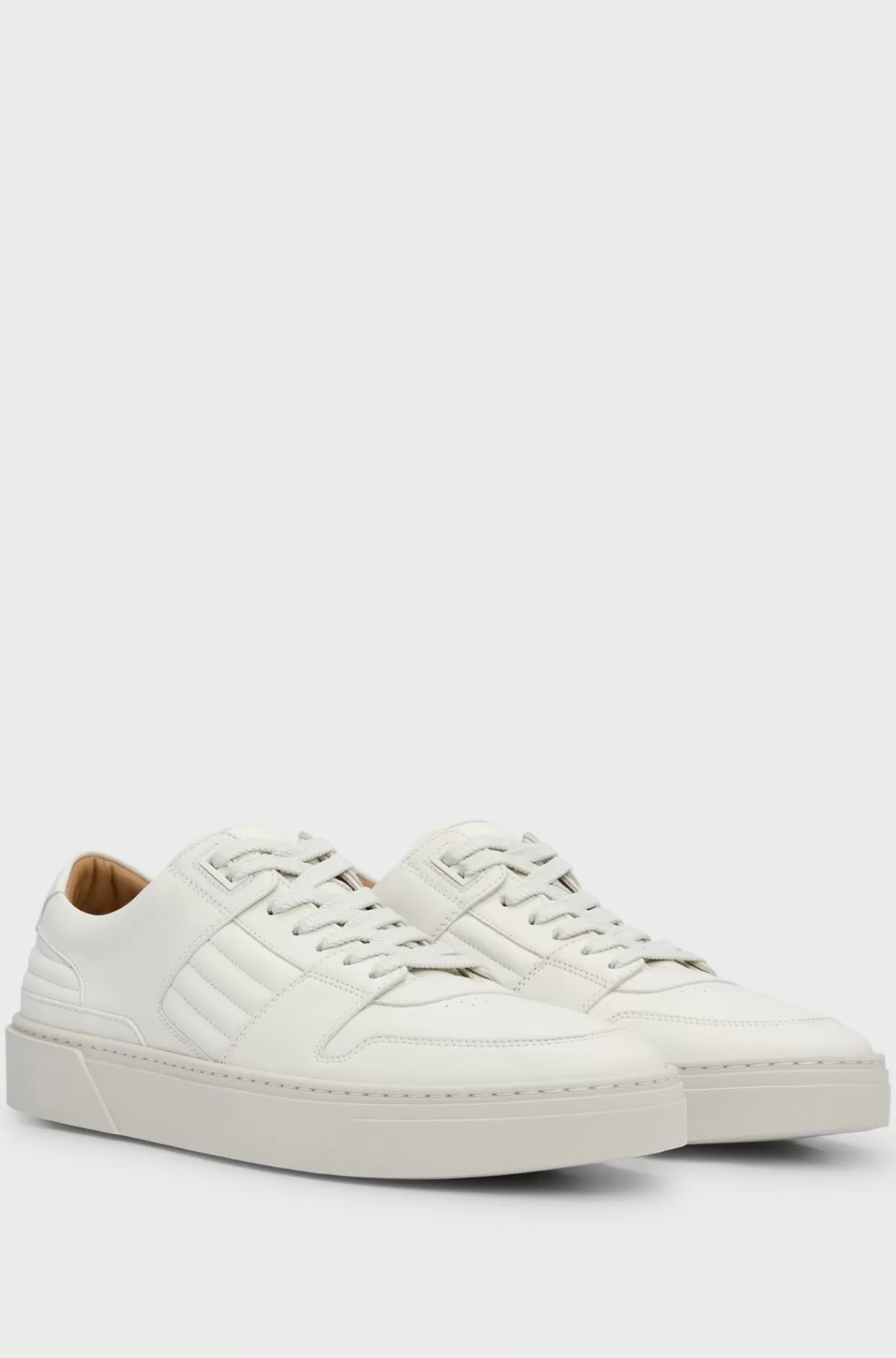 HUGO BOSS Porsche X BOSS-lædersneakers Med Polstrede Detaljer Hvid Fashion
