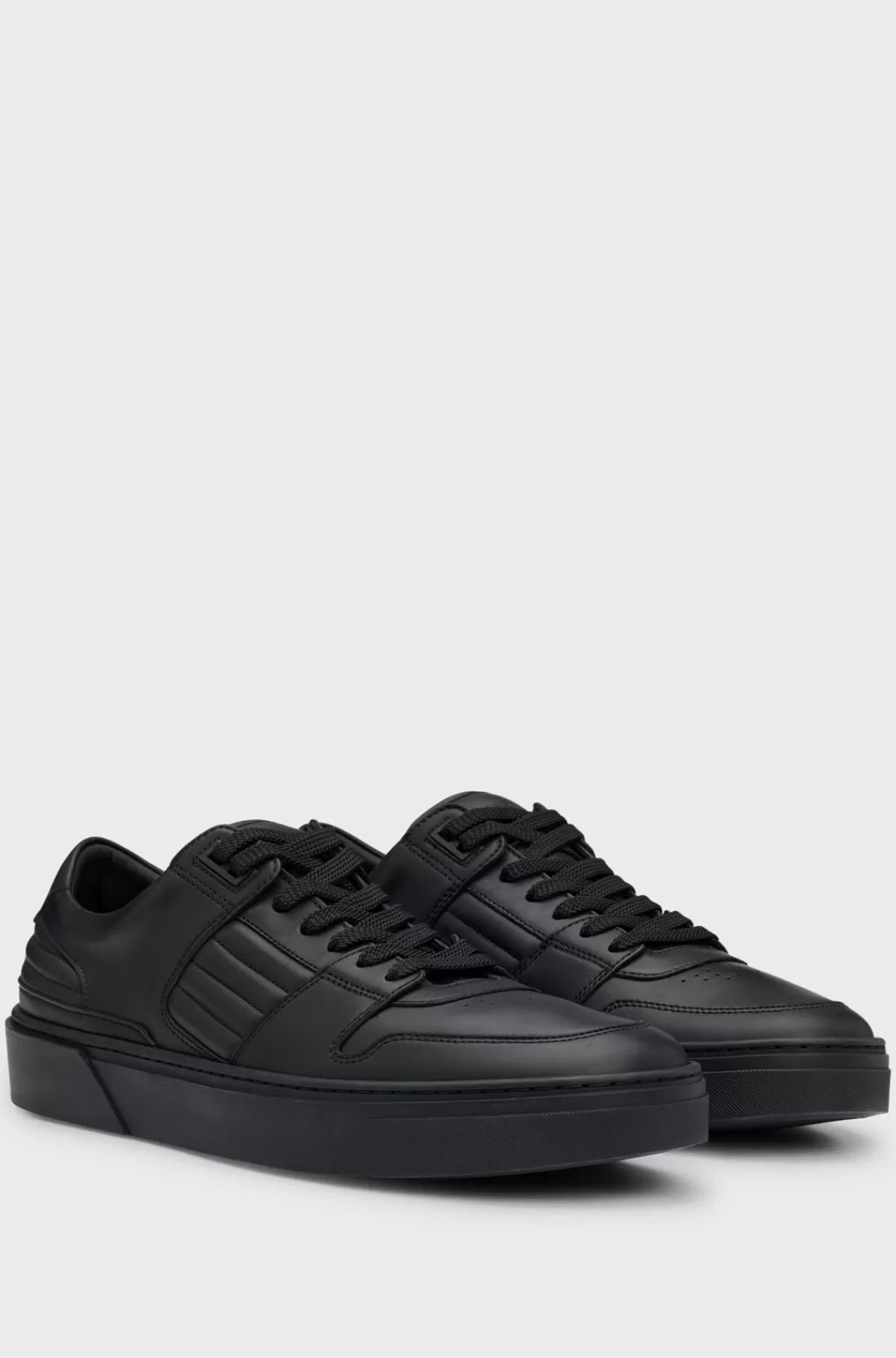 HUGO BOSS Porsche X BOSS-lædersneakers Med Polstrede Detaljer Sort Sale