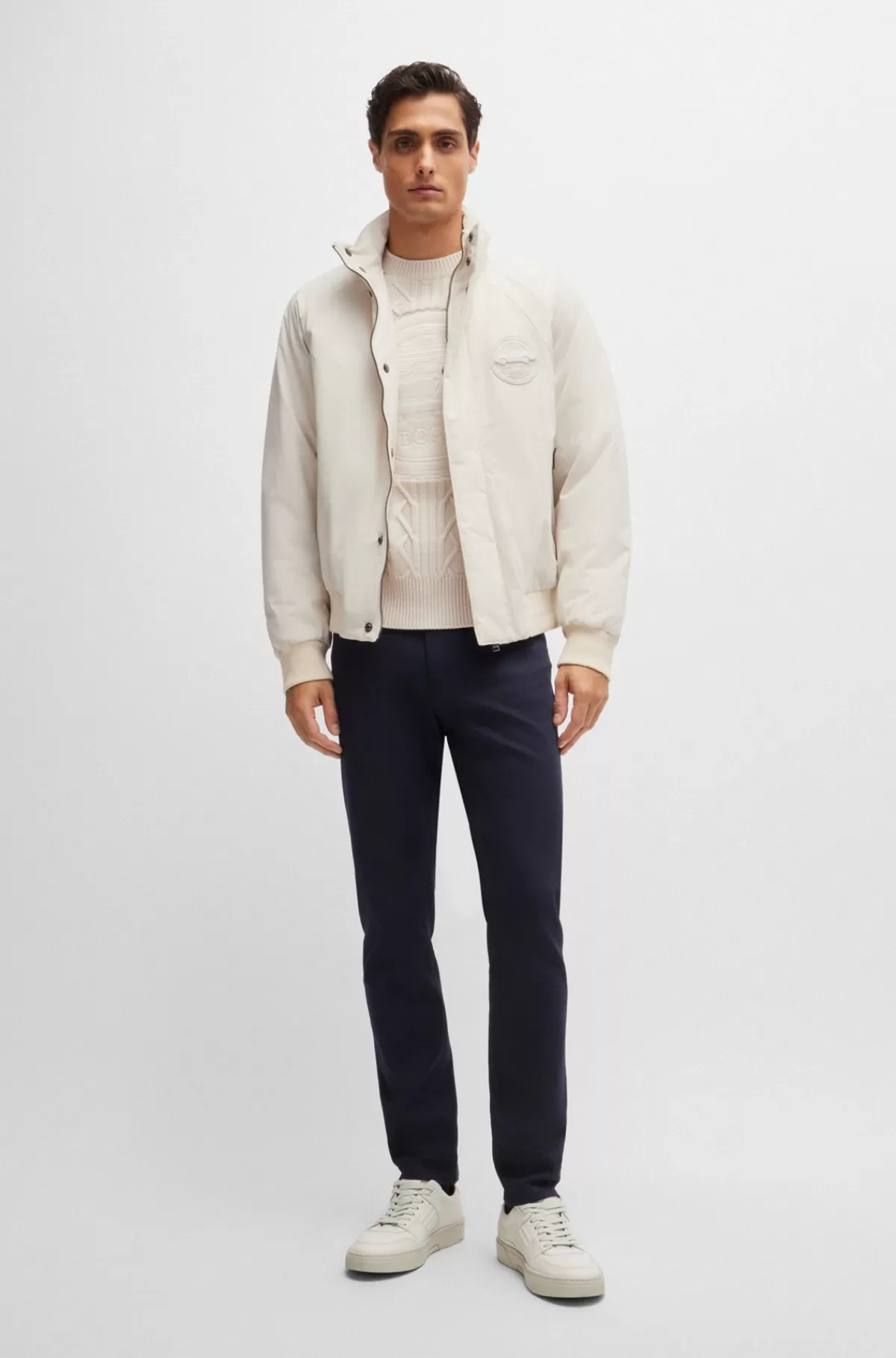 HUGO BOSS Porsche X BOSS-lædersneakers Med Polstrede Detaljer Hvid Fashion