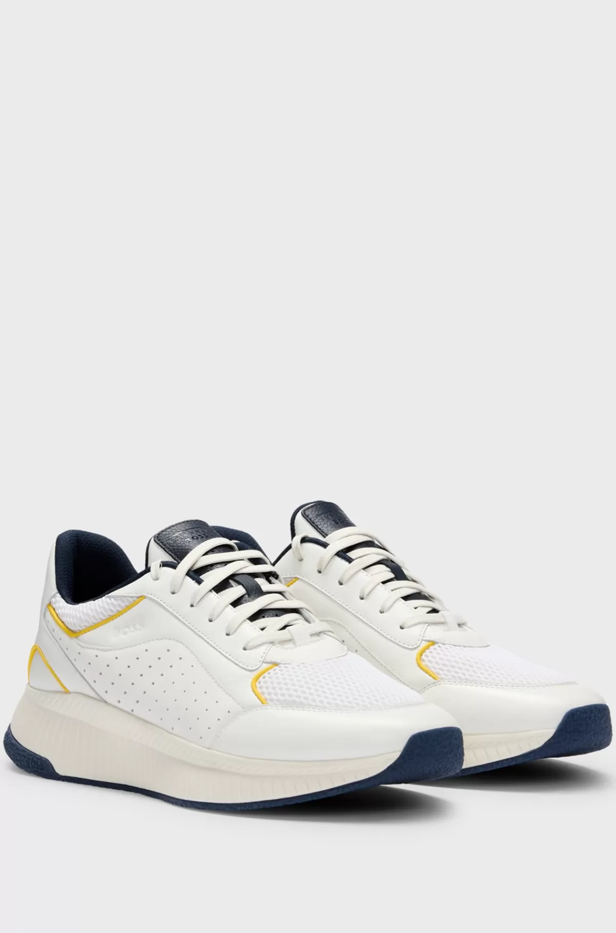 HUGO BOSS Porsche X BOSS-sneakers I Perforeret Læder Med Kraftig Ydersål Hvid Cheap