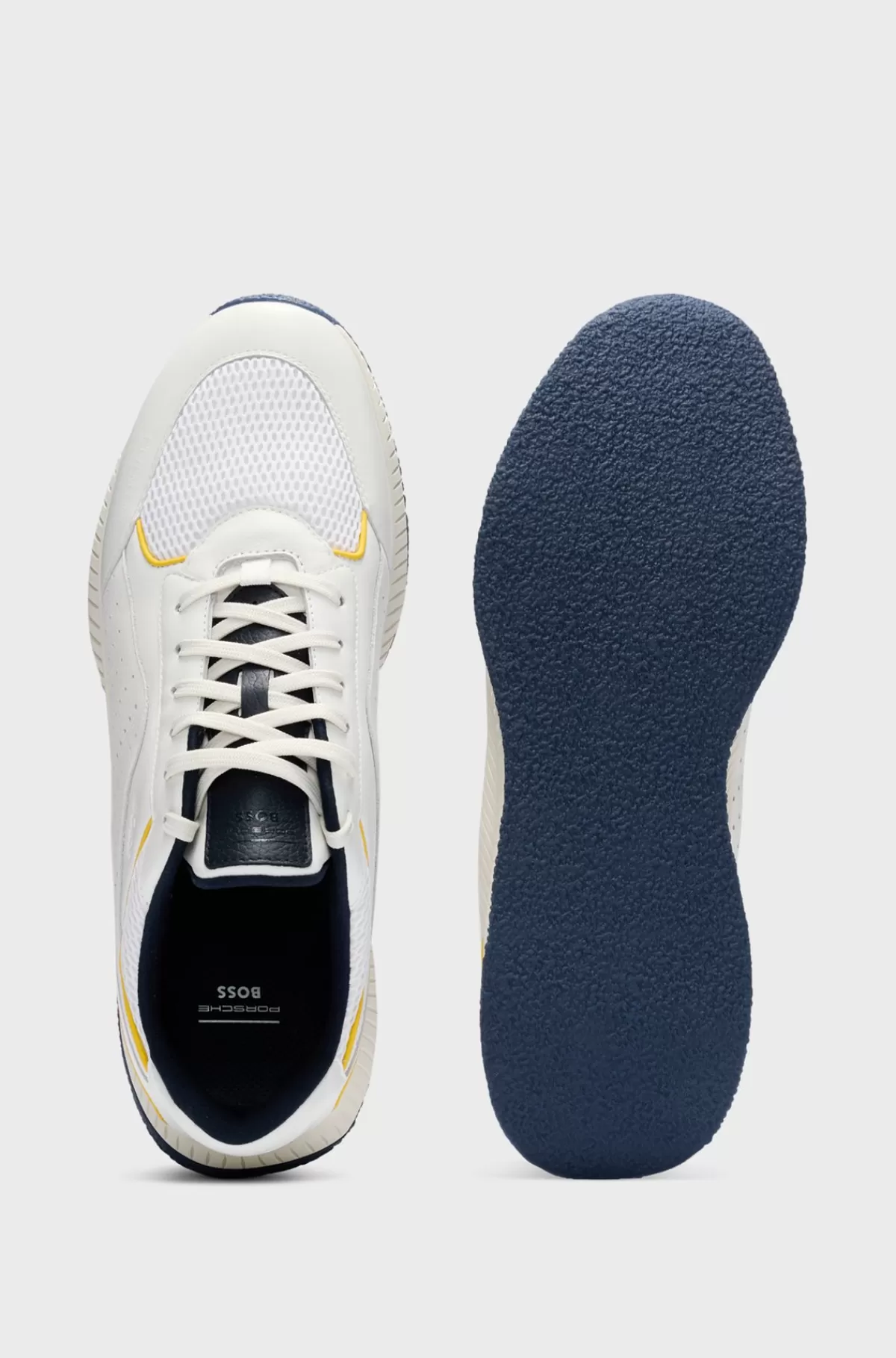 HUGO BOSS Porsche X BOSS-sneakers I Perforeret Læder Med Kraftig Ydersål Hvid Cheap