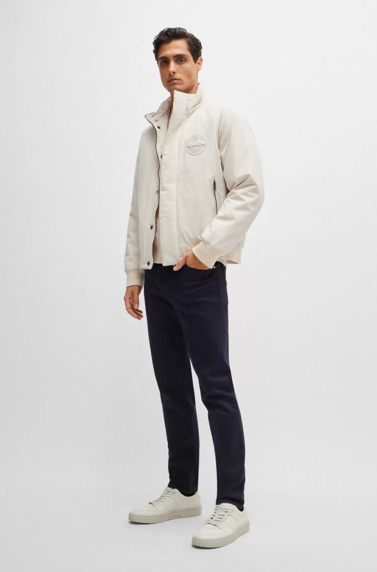 HUGO BOSS Porsche X BOSS-sweater I Ny Uld Med Særlig Branding Naturlig Clearance