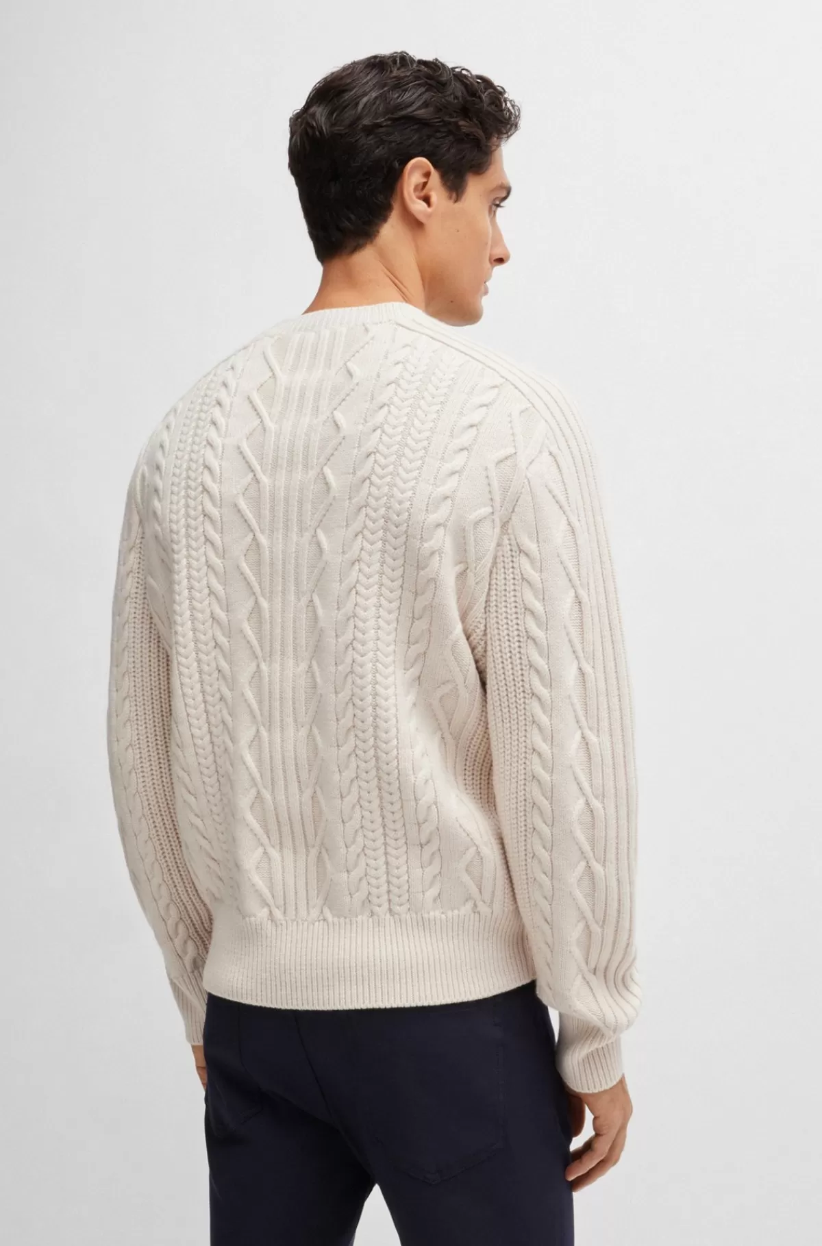 HUGO BOSS Porsche X BOSS-sweater I Ny Uld Med Særlig Branding Naturlig Clearance