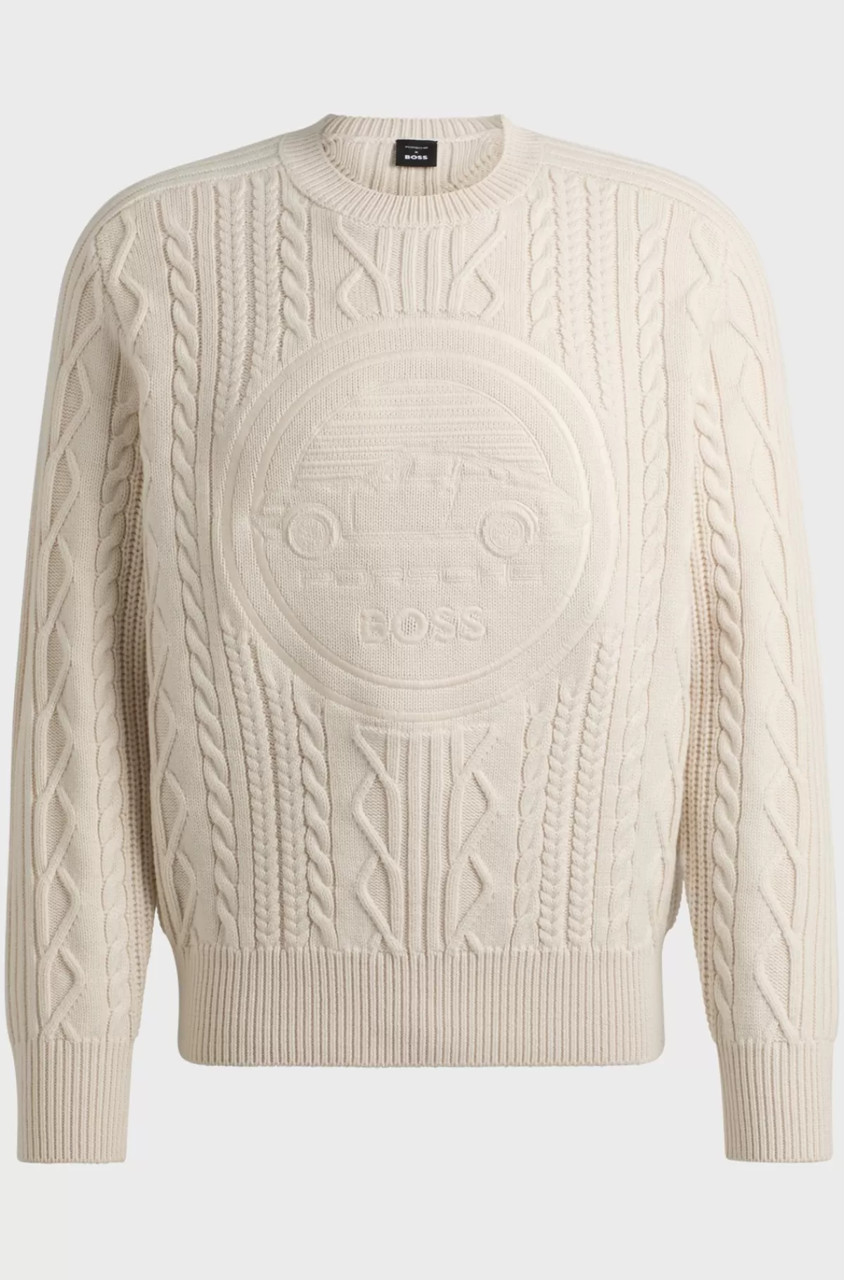 HUGO BOSS Porsche X BOSS-sweater I Ny Uld Med Særlig Branding Naturlig Clearance