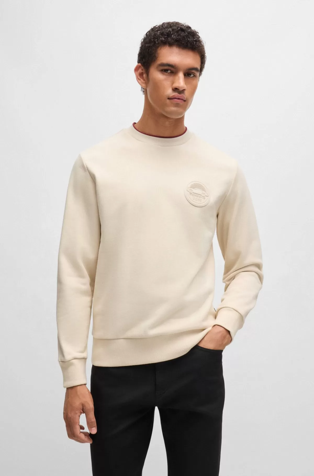 HUGO BOSS Porsche X BOSS-sweatshirt I Bomuldsblanding Med Særlig Branding Naturlig Online