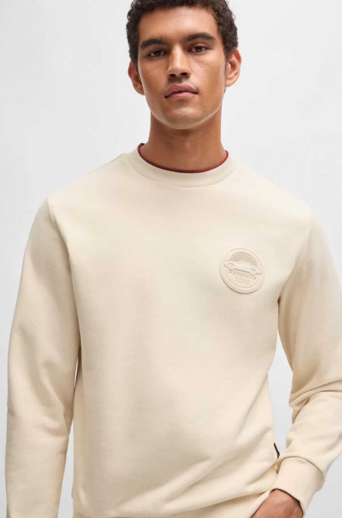 HUGO BOSS Porsche X BOSS-sweatshirt I Bomuldsblanding Med Særlig Branding Naturlig Online