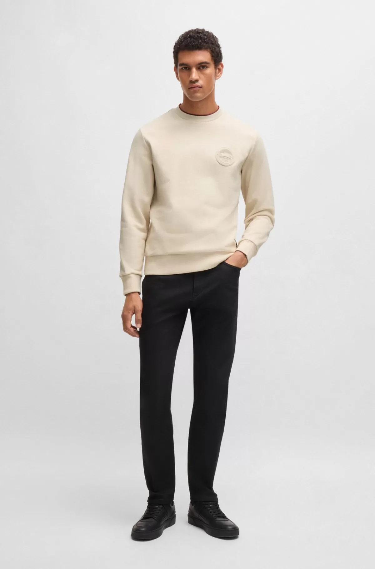 HUGO BOSS Porsche X BOSS-sweatshirt I Bomuldsblanding Med Særlig Branding Naturlig Online