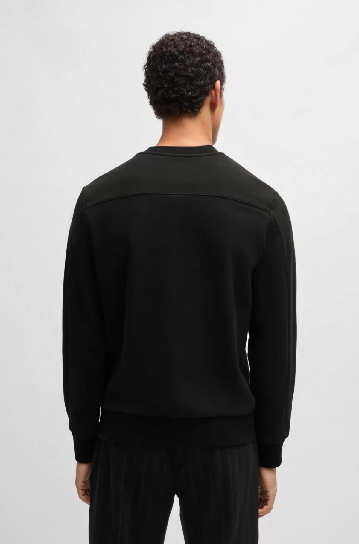 HUGO BOSS Porsche X BOSS-sweatshirt I Bomuldsblanding Med Særlig Branding Sort Outlet