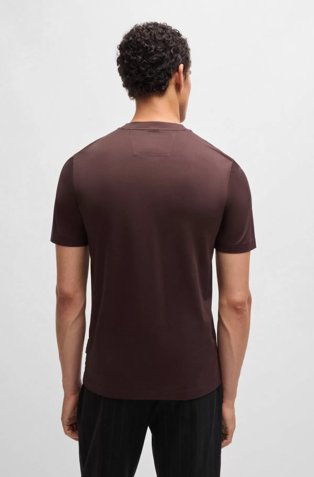 HUGO BOSS Porsche X BOSS-T-shirt I Merceriseret Bomuld Med Særlig Branding Mørkerød Fashion