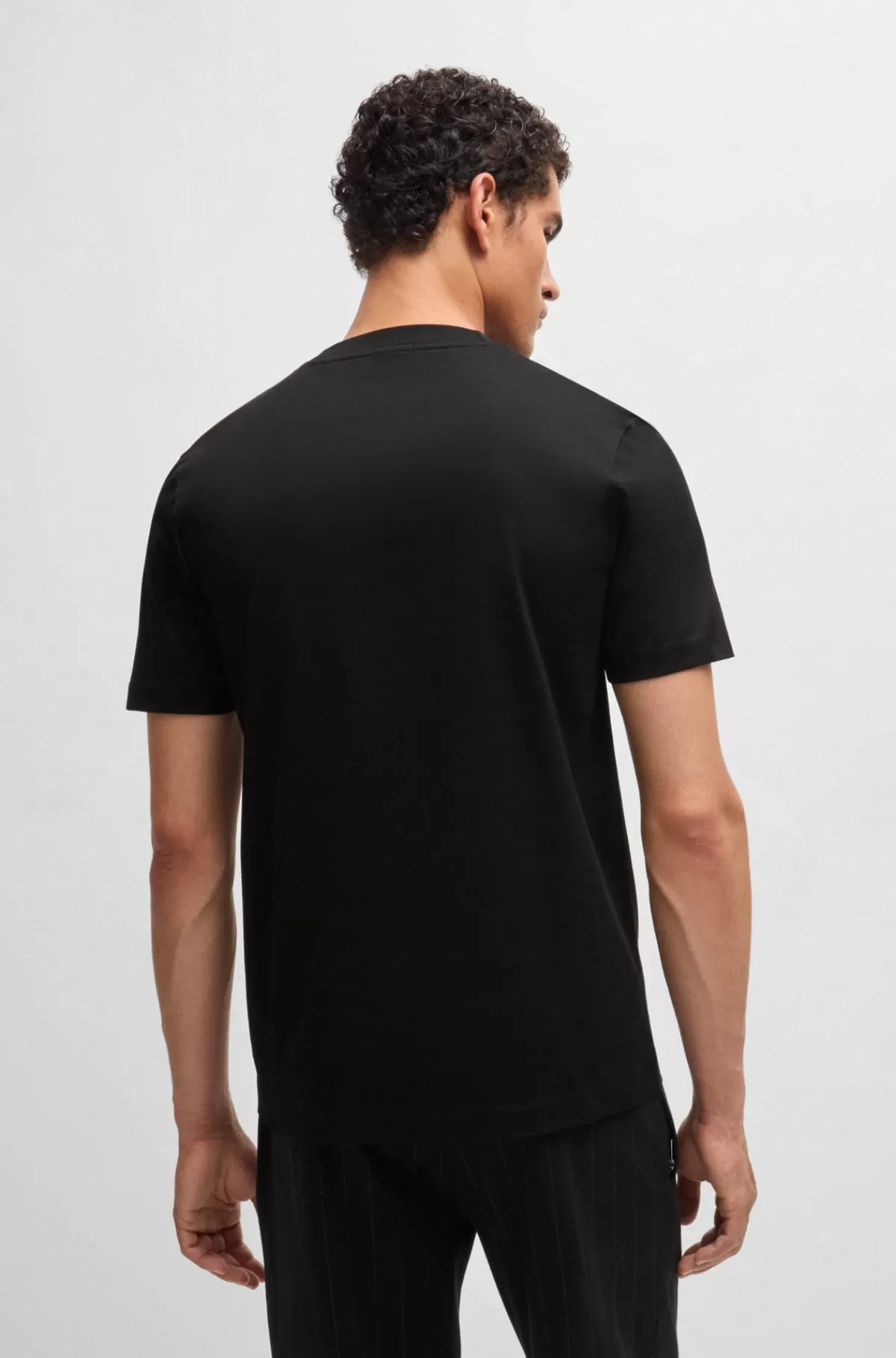 HUGO BOSS Porsche X BOSS-T-shirt I Merceriseret Bomuld Med Særlig Branding Sort Store