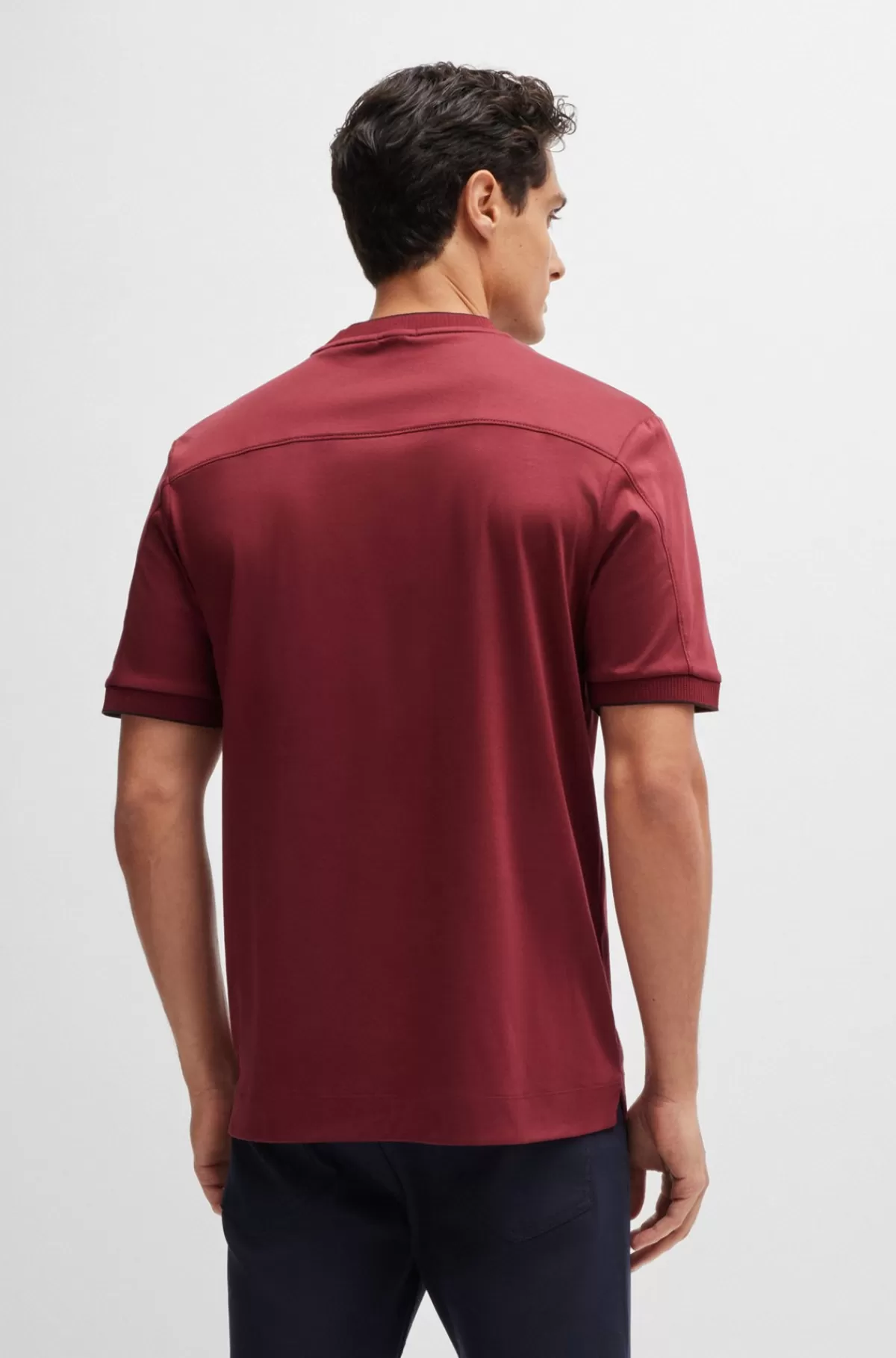 HUGO BOSS Porsche X BOSS-T-shirt I Merceriseret Bomuld Med Særlig Branding Mørkerød Store
