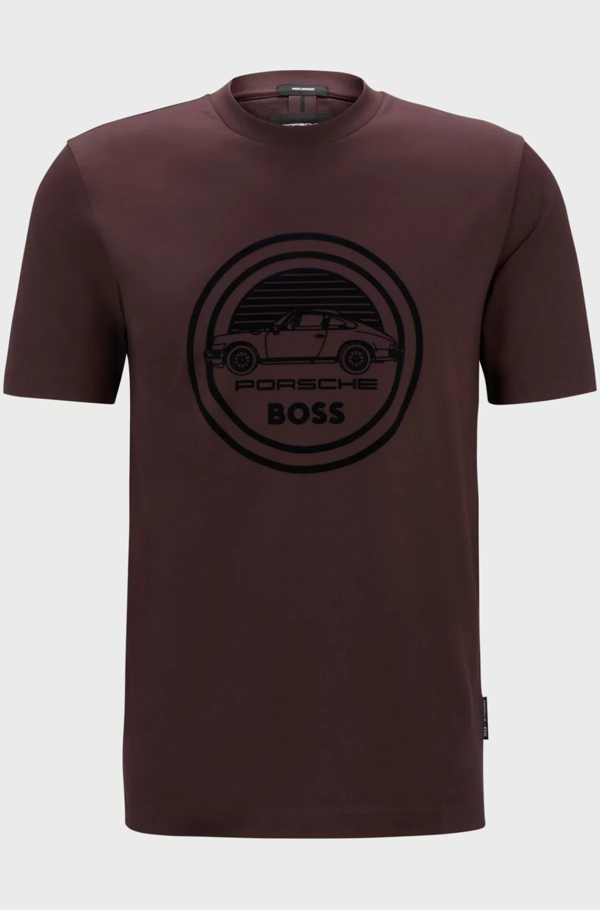 HUGO BOSS Porsche X BOSS-T-shirt I Merceriseret Bomuld Med Særlig Branding Mørkerød Fashion