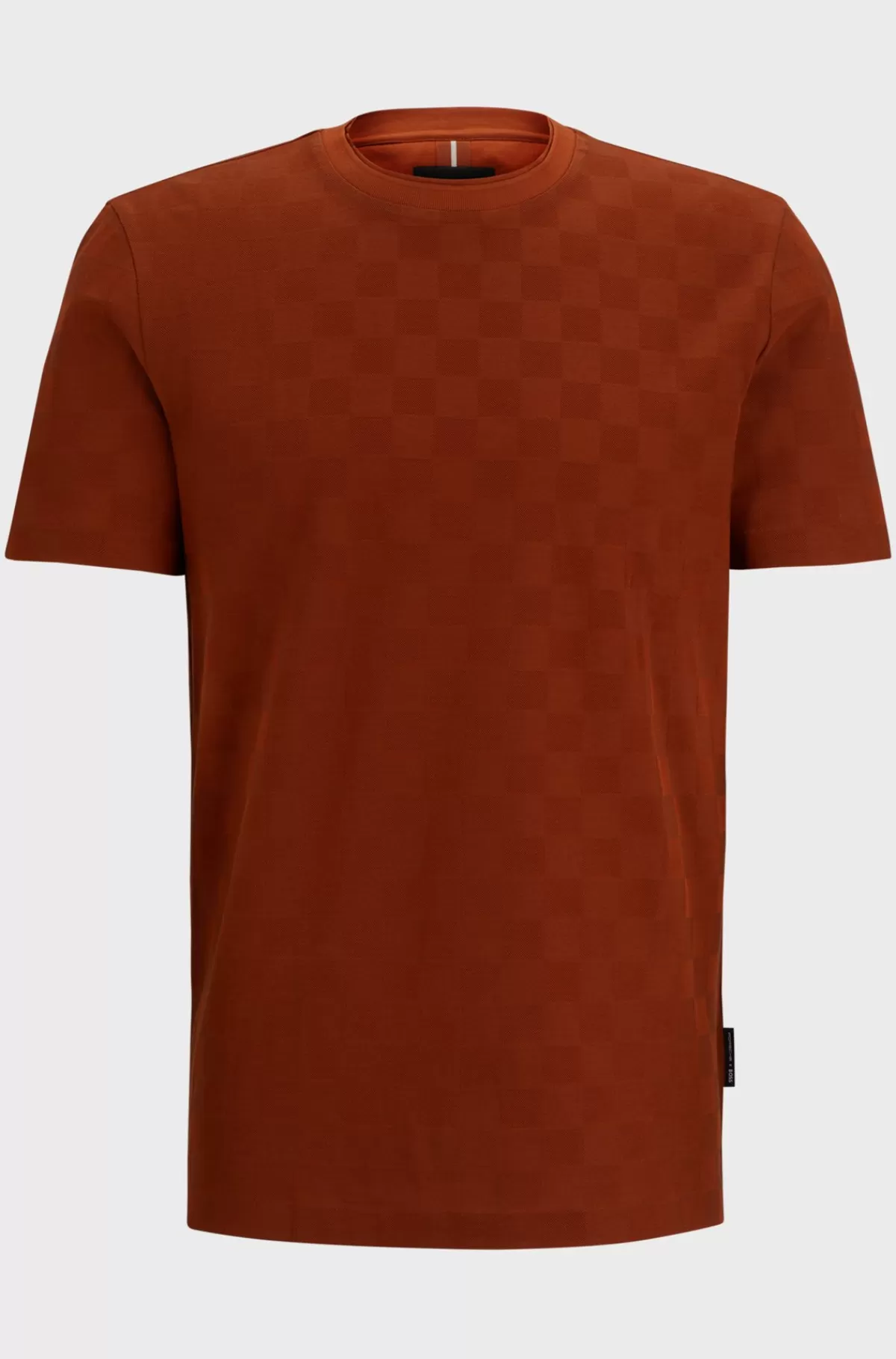 HUGO BOSS Porsche X BOSS-T-shirt I Merceriseret Bomuld Med Ternet Jacquard Rød Best Sale