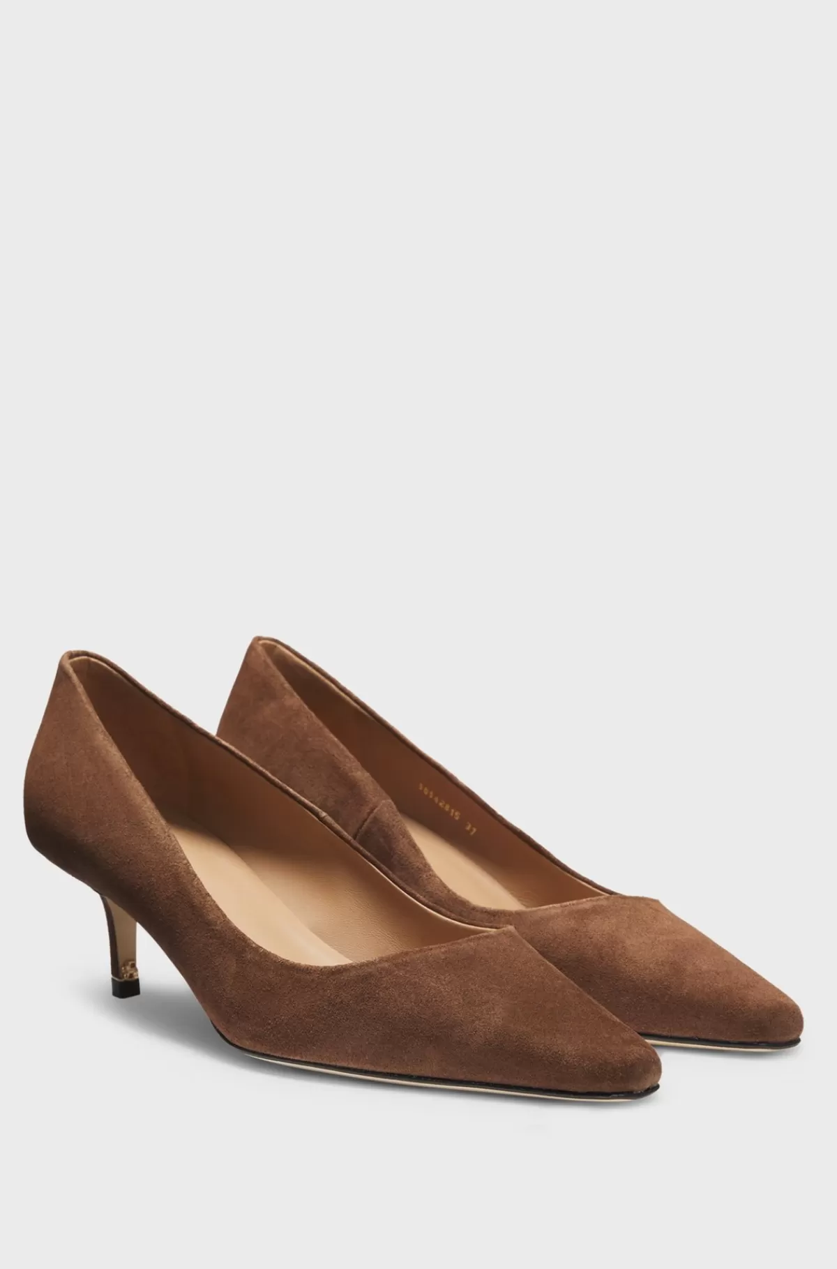 HUGO BOSS Pumps I Ruskind Med Høje Hæle Og Spids Tå Brun Online